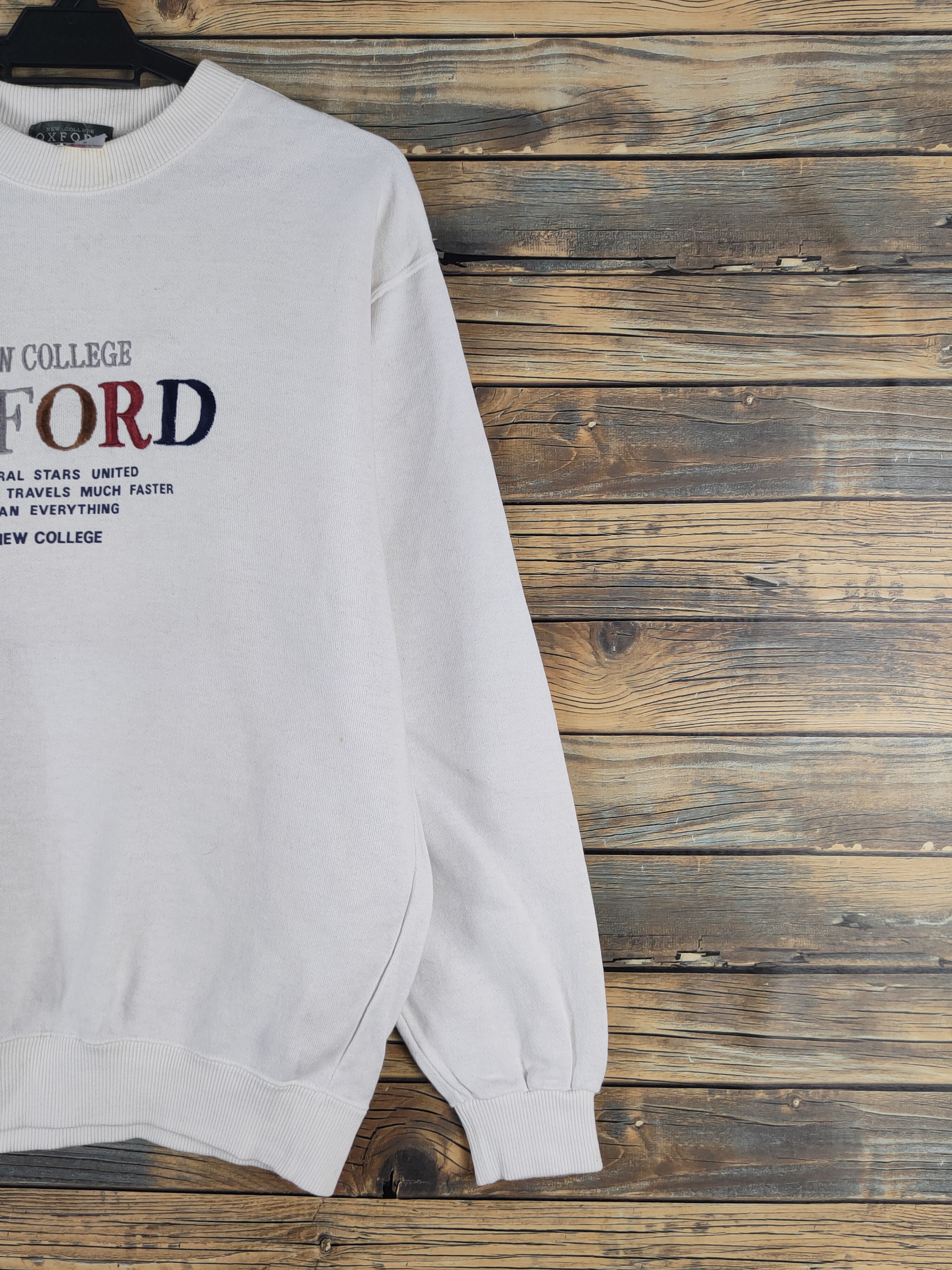 Vintage New College Oxford vintage White Sweatshirts #W1455 Size US M / EU 48-50 / 2 - 6 Thumbnail