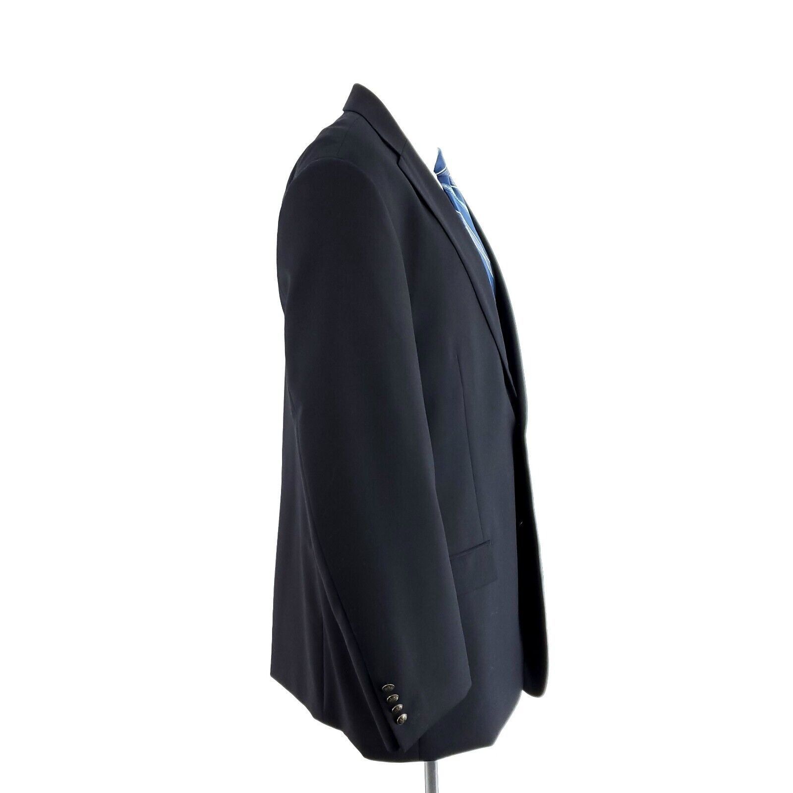 Paul Fredrick Paul Fredrick Wool 2 Bronze Button Blazer 44L Black Size 44L - 7 Thumbnail