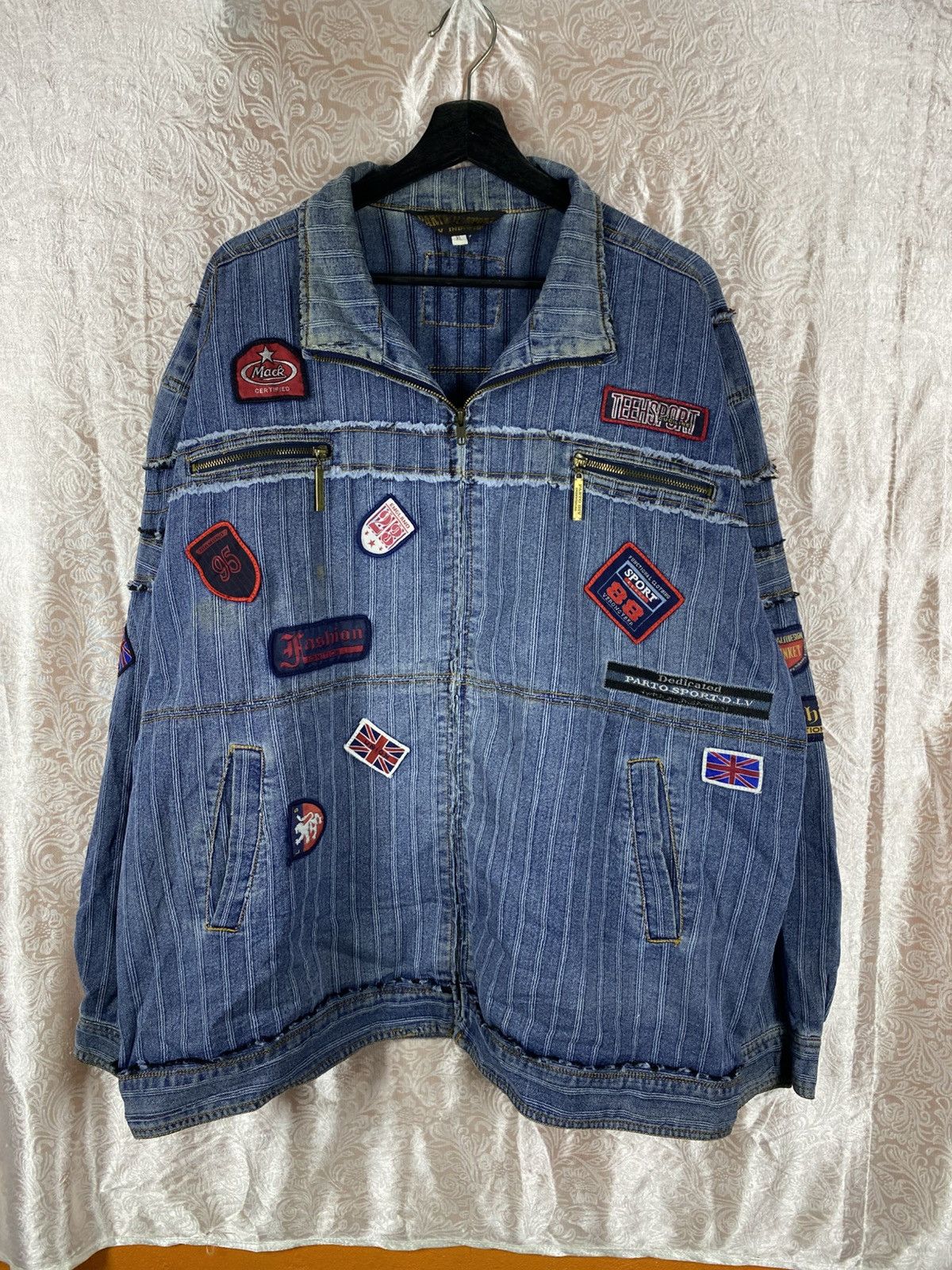 Vintage Vintage Parto Sport Patchwork Denim Jacket Tech Sport Size US XL / EU 56 / 4 - 3 Thumbnail
