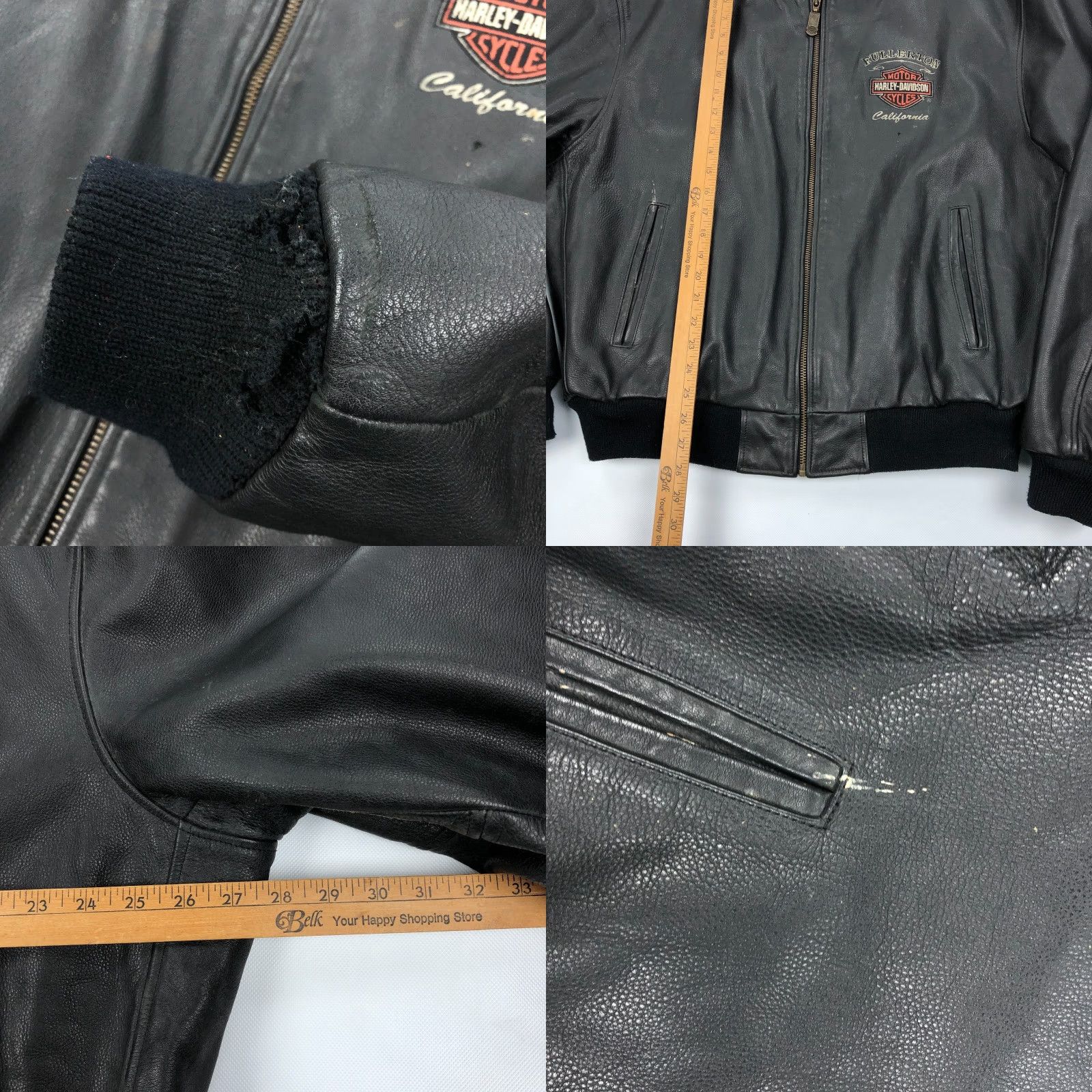 Harley Davidson Harley-Davidson Jacket Mens 2XL Leather Zip Distressed Motorcycle Casual Winter Spring Fall Motorcycle Size US XXL / EU 58 / 5 - 8 Thumbnail