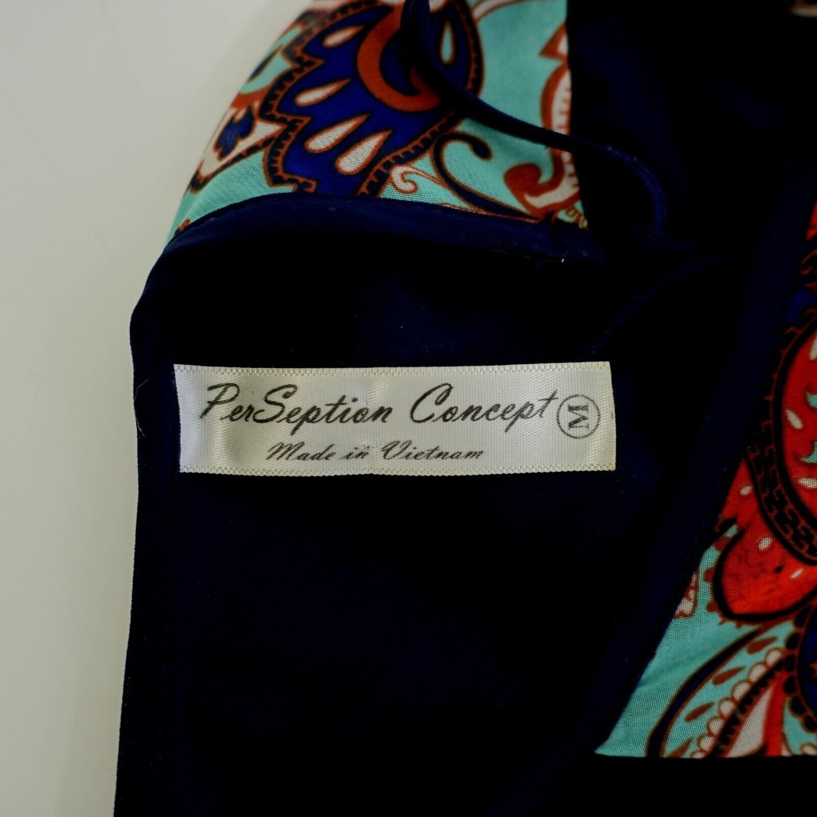 Vintage Perseption Concept Medium Teal Blue Red Paisley Spaghetti St Size M / US 6-8 / IT 42-44 - 7 Thumbnail