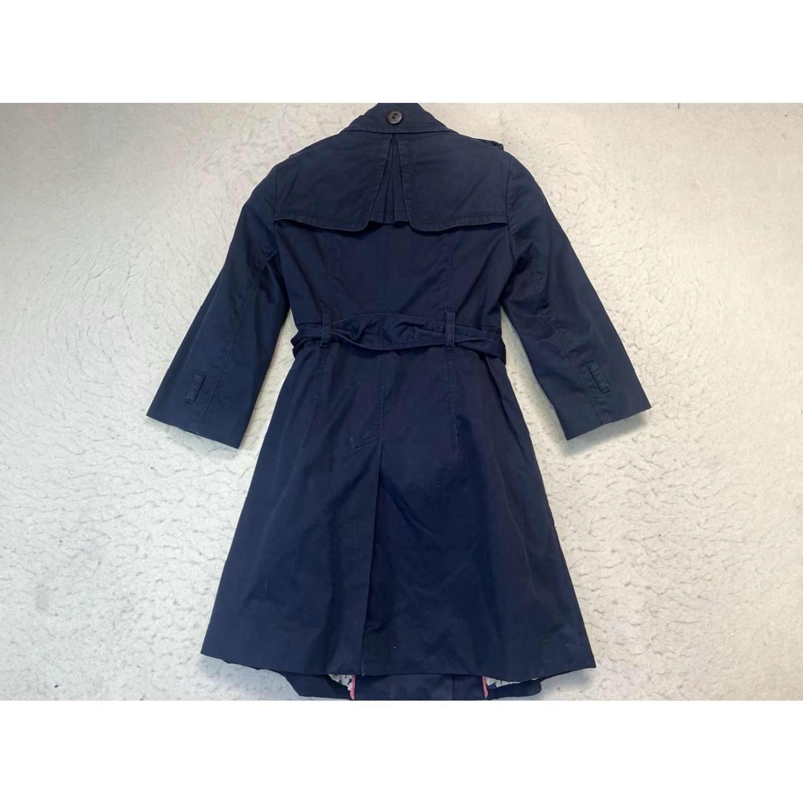 Vintage Leifsdottir Jacket Blue Women’s 0 Belted Double Breasted Trench Coat Modern Jacket Coat Twill Lined Buckle Button Women’s Size XS / US 0-2 / IT 36-38 - 2 Thumbnail