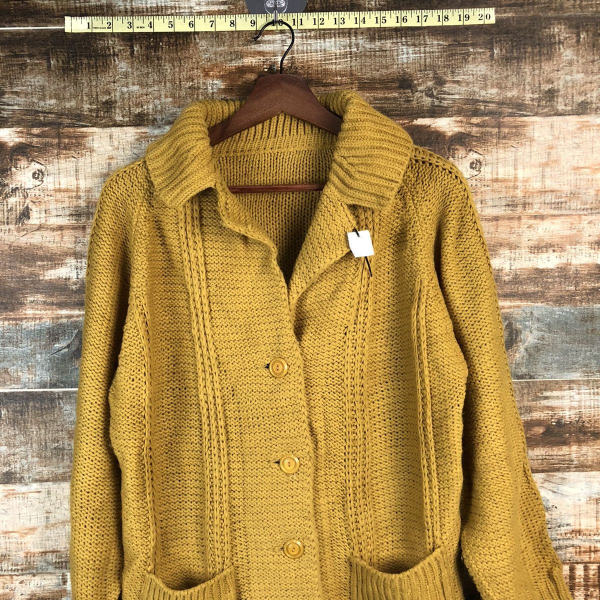 Vintage DL Japanese Brand Yellow Cardigan Knitwear #C606 Size US L / EU 52-54 / 3 - 2 Thumbnail