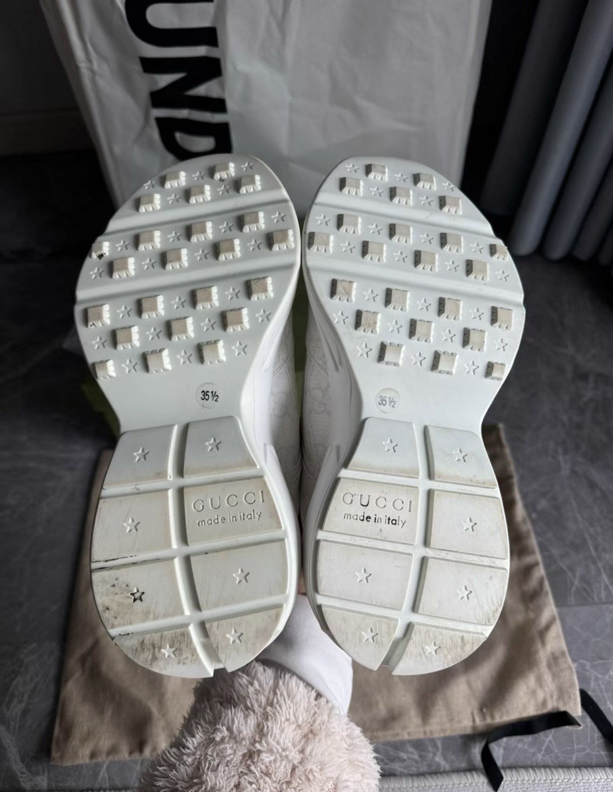Gucci Gucci Rhyton dad sneakers, white with GG monogram K6 Size US 5.5 / IT 35.5 - 5 Thumbnail