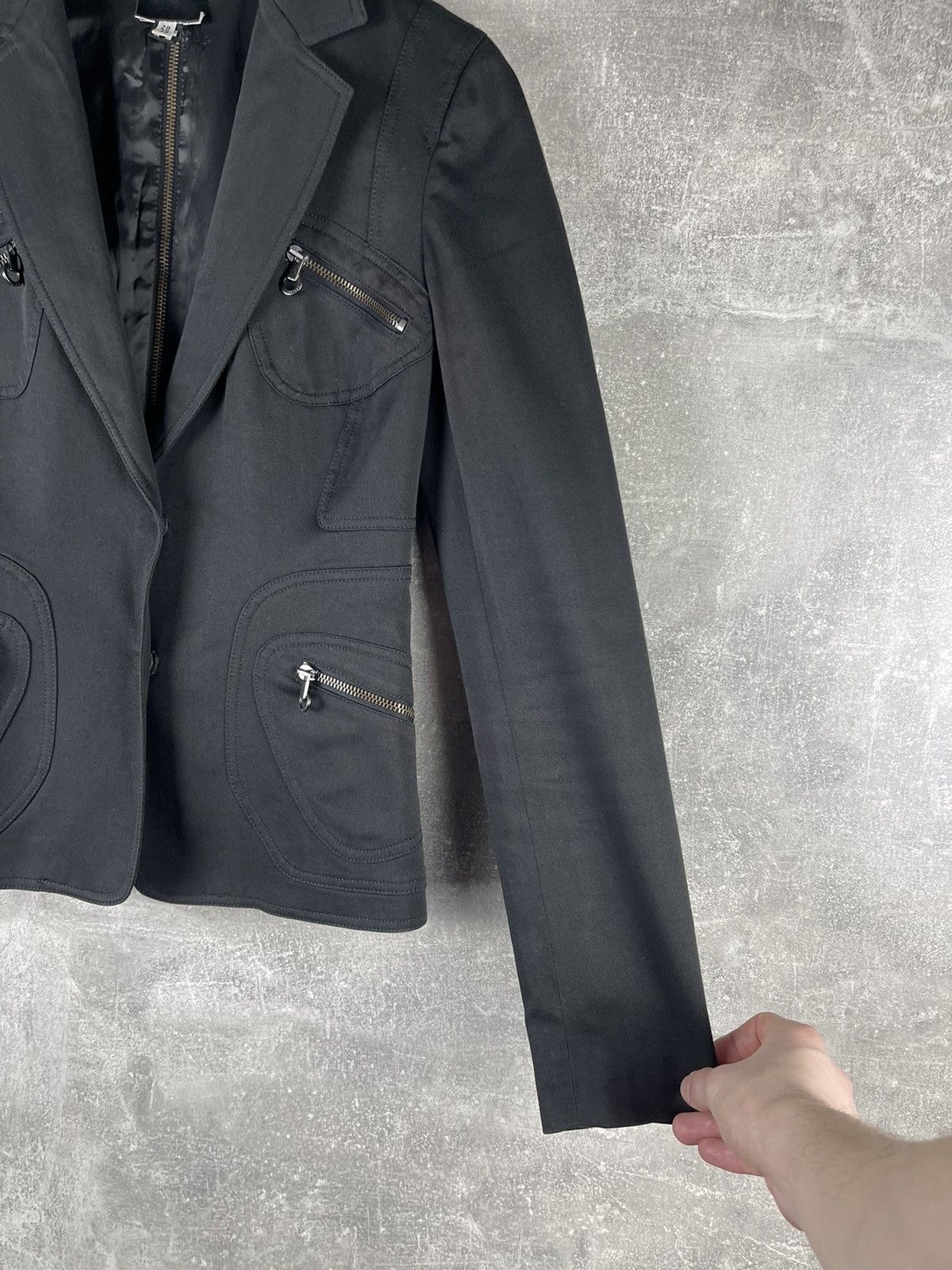 Versus Versace Versus Versace Archive 00s Black Zip Detail Tailored Jacket Size S / US 4 / IT 40 - 4 Thumbnail