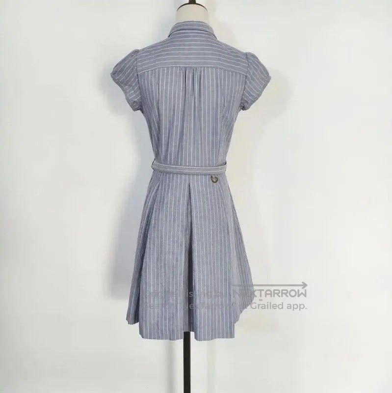 Burberry Burberry Blue Striped Cotton Dress for Women. Size M / US 6-8 / IT 42-44 - 5 Thumbnail