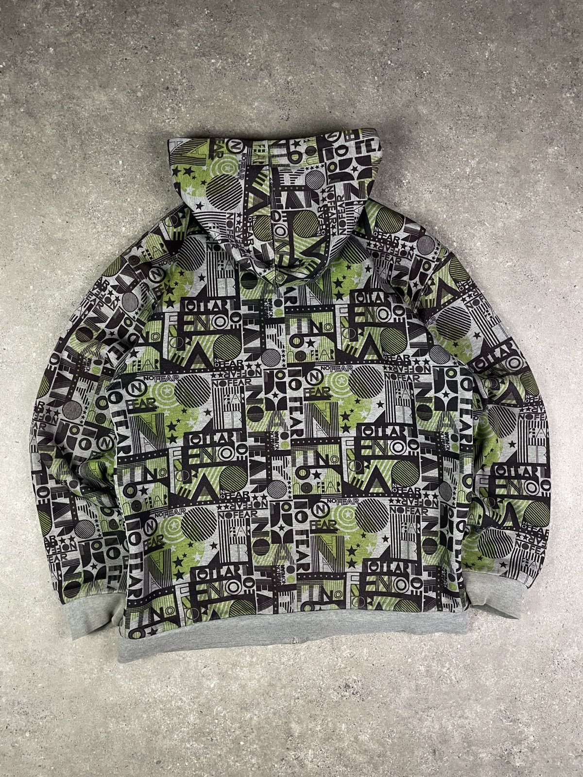 No Fear × Vintage Vintage Crazy Y2K No Fear Hip Hop Hoodie Zip Size US XL / EU 56 / 4 - 2 Thumbnail