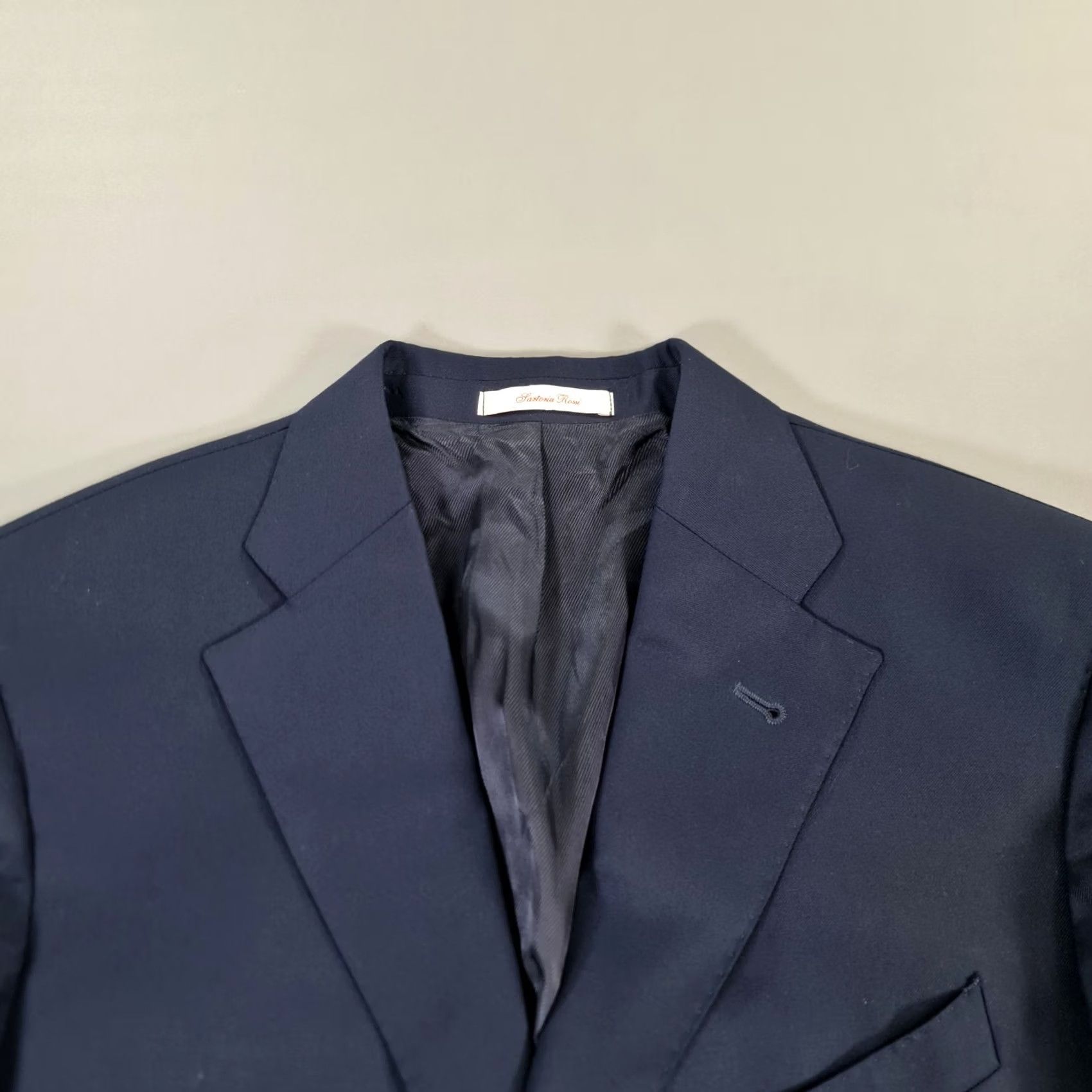 Vintage Sartoria Rossi Mens Suit Jacket 40 R Navy Blue Wool Blazer Mens Size 40R - 2 Thumbnail