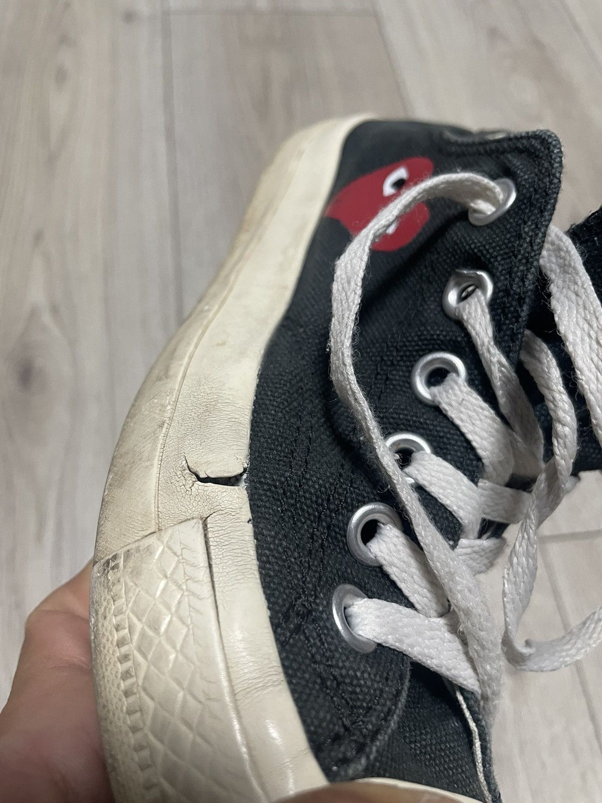 Comme des Garcons Comme des Garçons x Converse Play Black Low Sneakers US 6 Size US 6 / EU 39 - 12 Thumbnail
