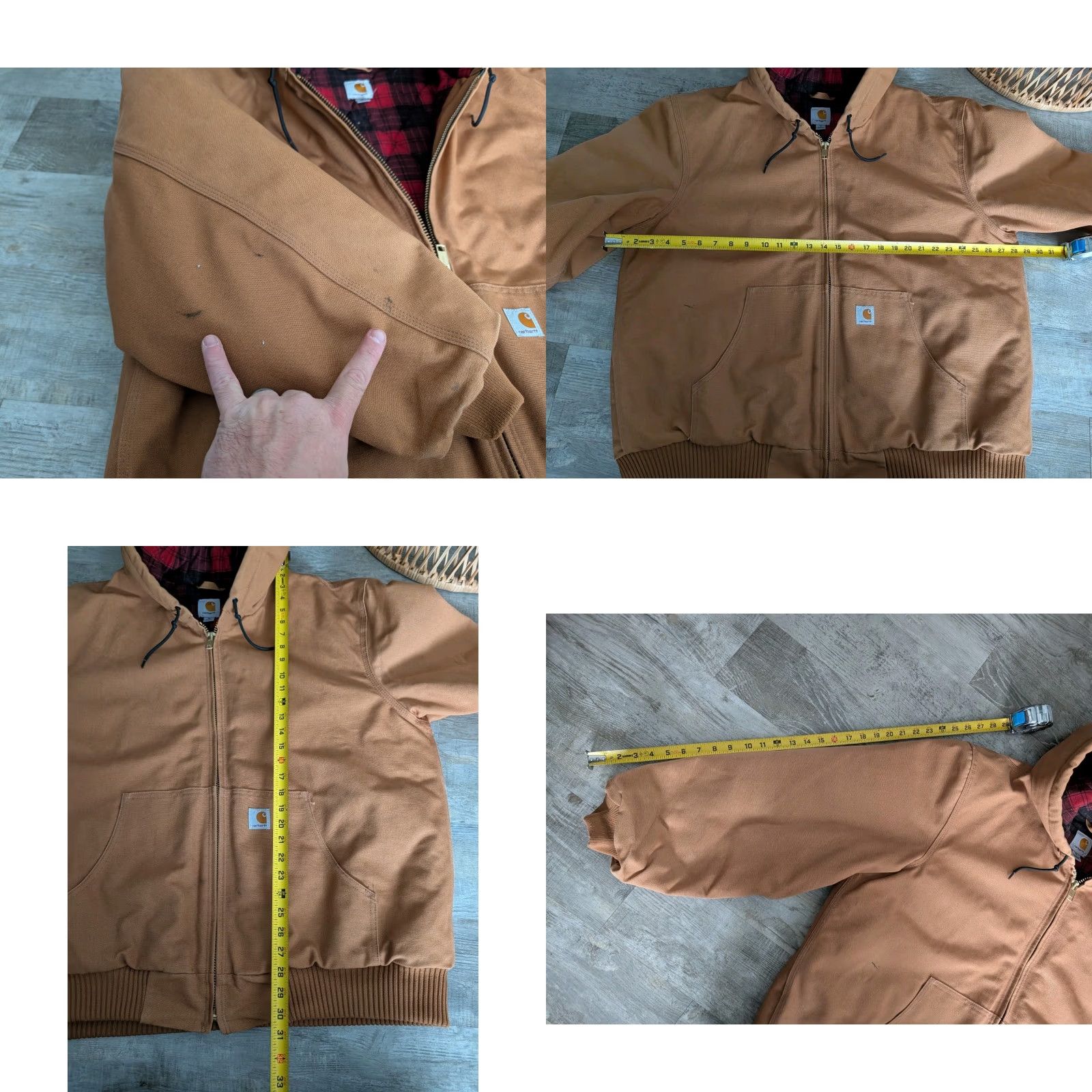 Carhartt Vtg Carhartt 101074 Huntsman Workwear Jacket W/Hood Flannel Lined Canvas Duck XL Size US XL / EU 56 / 4 - 8 Thumbnail