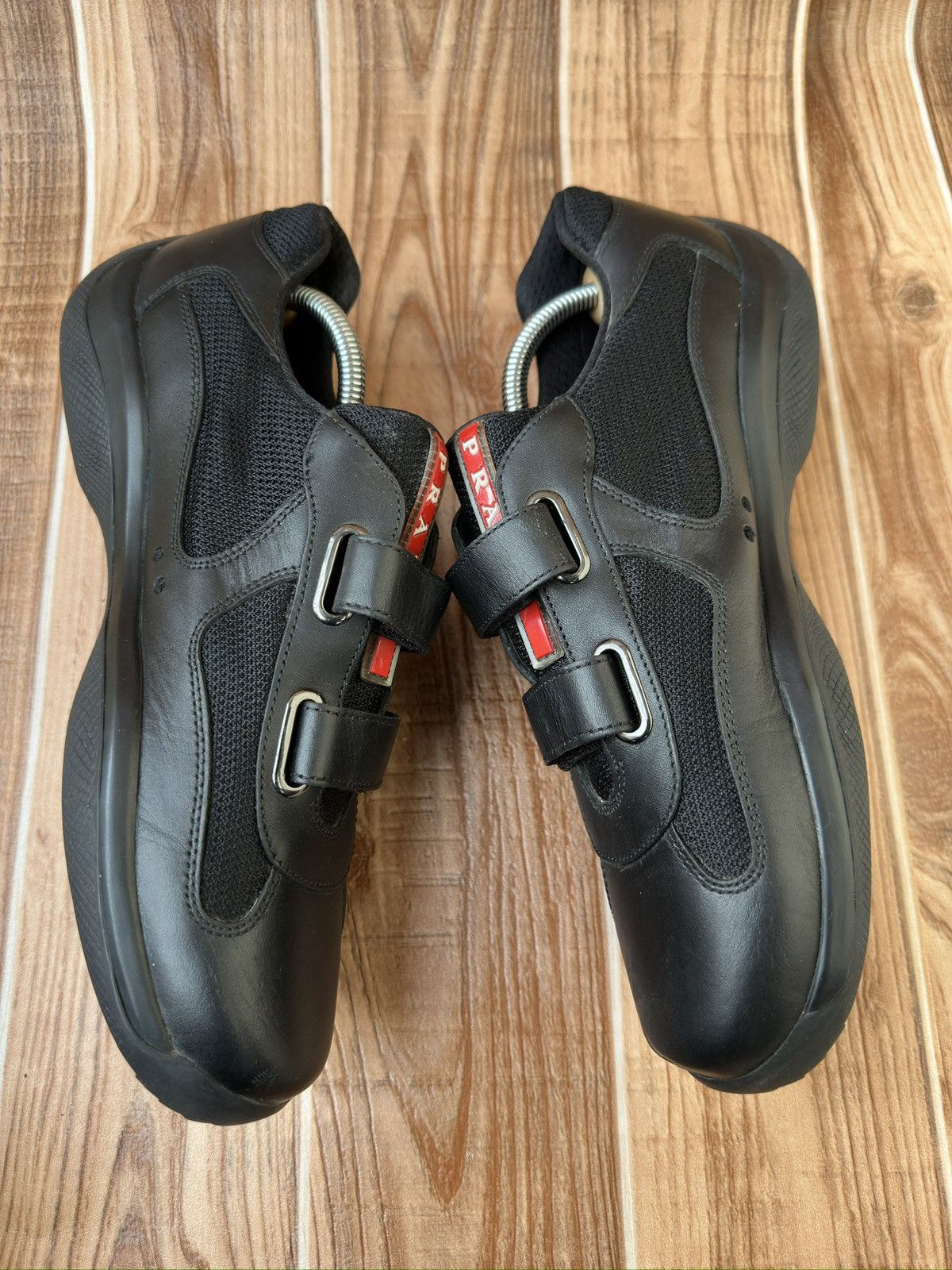 Prada Prada Americas Cup Velcro Straps Red Tab Leather Sneaks Size US 7.5 / EU 40-41 - 6 Thumbnail