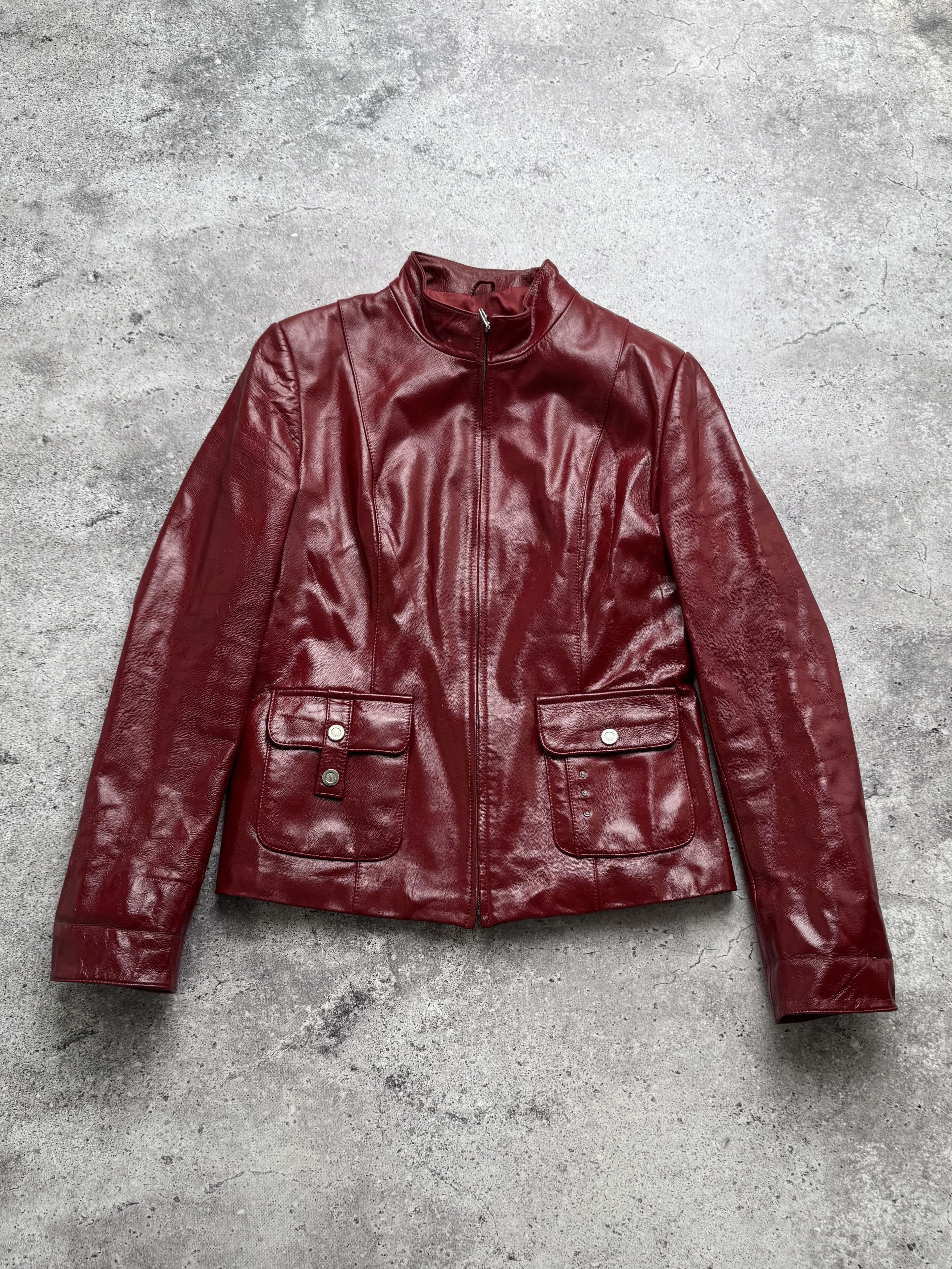 Vintage Vintage Red Genuine Leather Jacket Moto Biker Slim Fit Y2KE8 Size S / US 4 / IT 40 - 1 Thumbnail