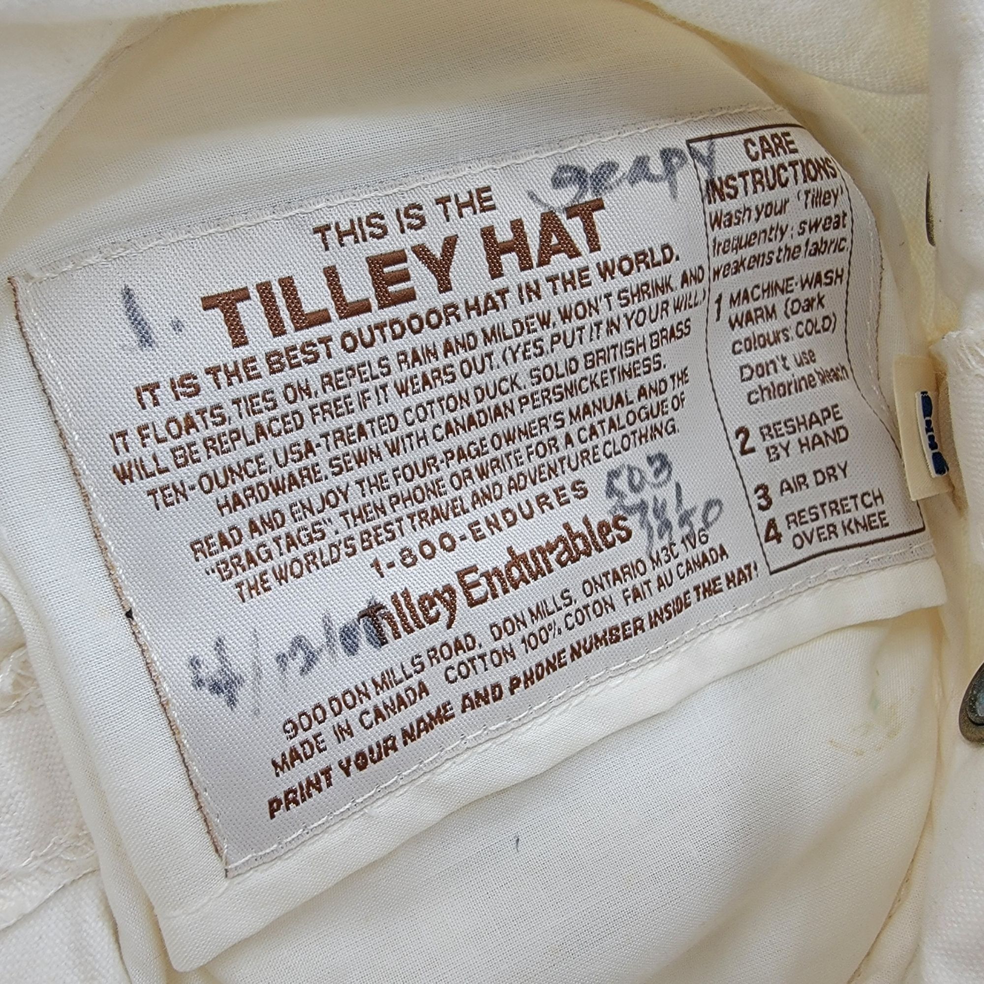 Tilley Endurables Hat Size 7 Beige Breathable Outdoors Campi