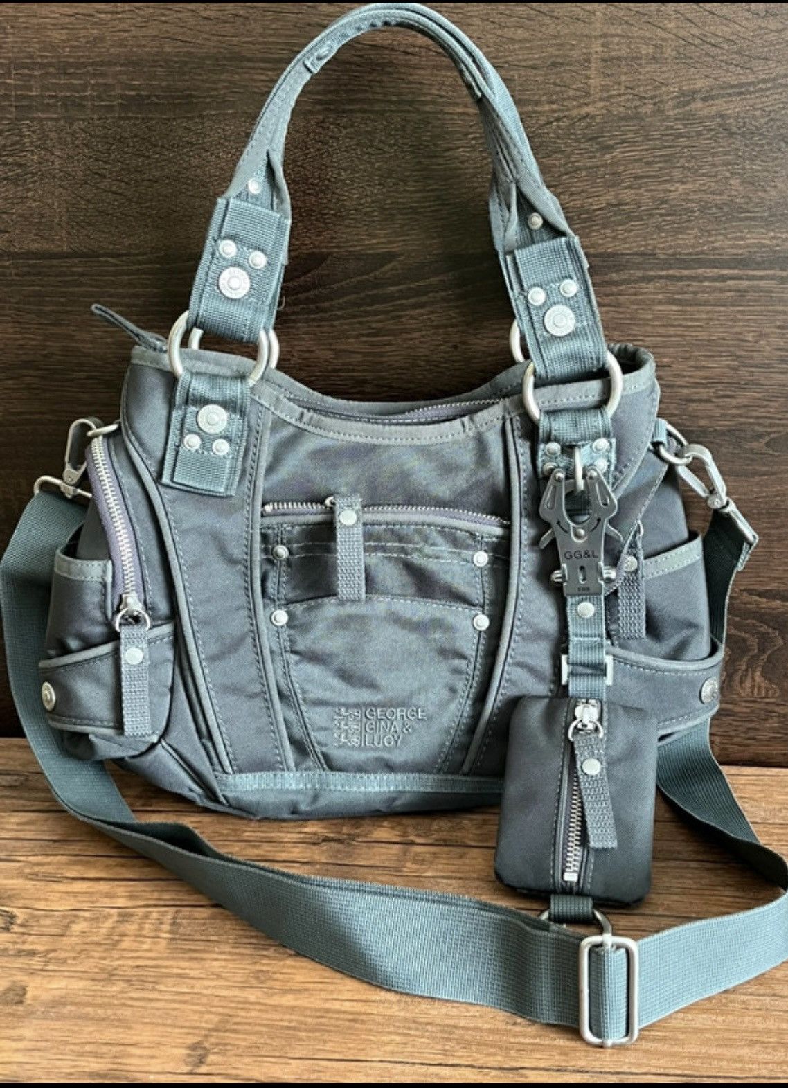 George Gina Lucy Gg&l Glamour Girl Shoulder Hand Bag Opium Swag Bag in Grey, Women's