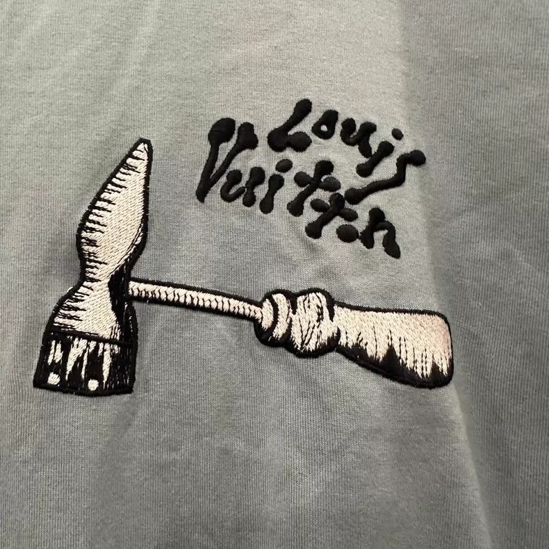 Louis Vuitton Louis Vuitton Hammer Tool Embroidery Haze Blue Short Sleeve Size US XXL / EU 58 / 5 - 5 Thumbnail