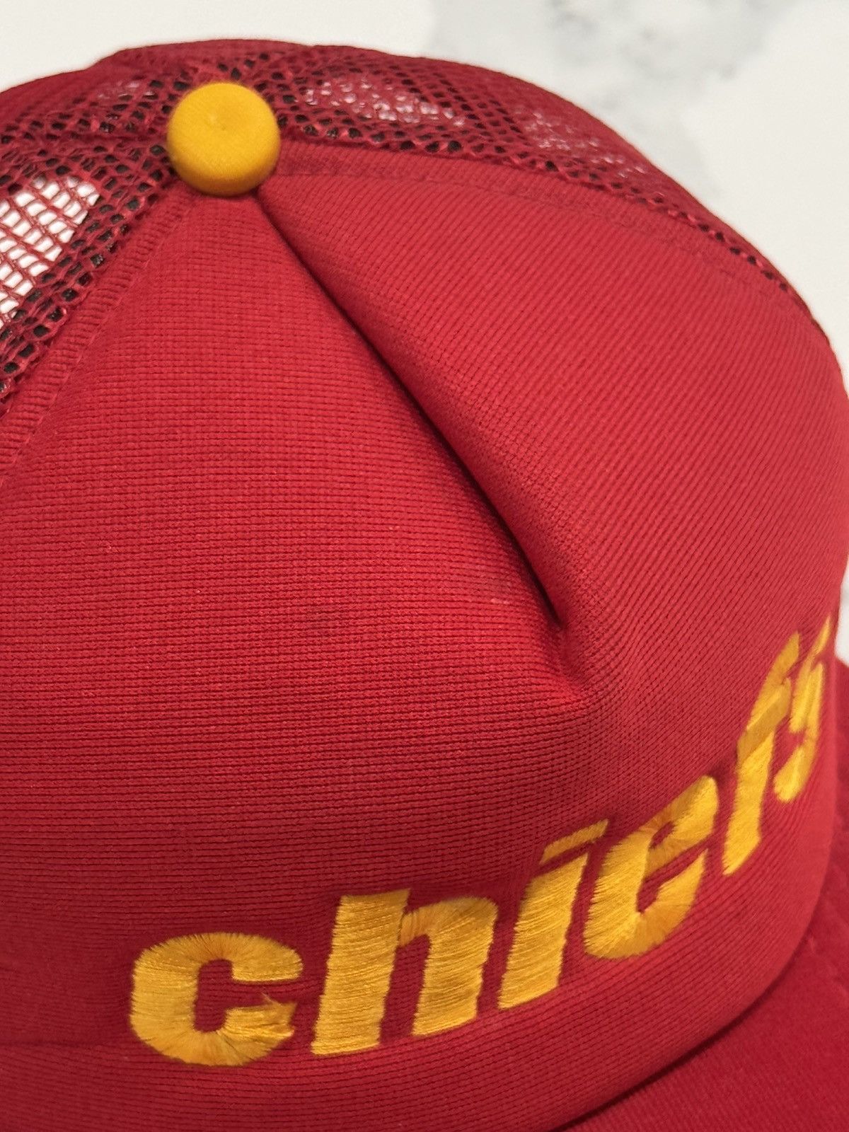NFL Vintage 80’s Kansas City Chiefs Script Spellout Snapback Hat Size ONE SIZE - 8 Thumbnail