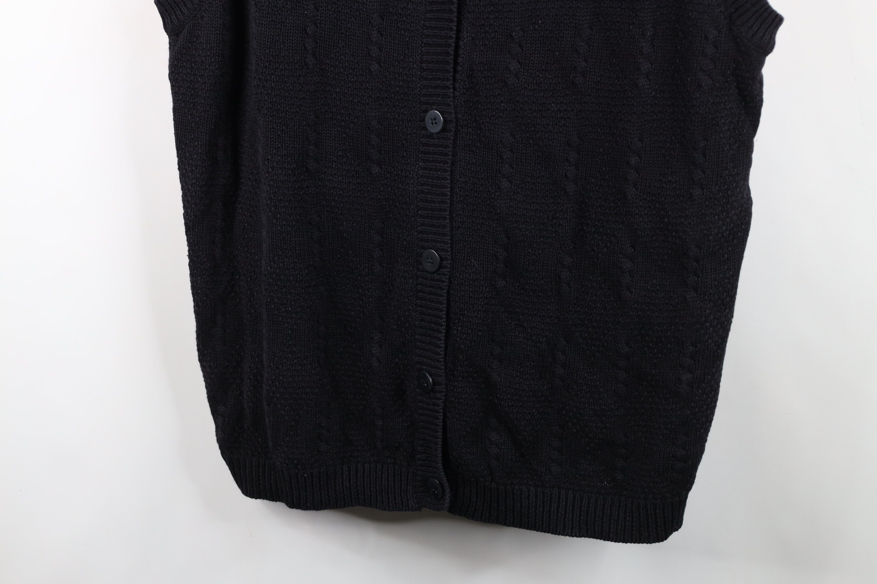 Vintage Vintage 90s Streetwear Knit Cardigan Sweater Vest Black Size XL / US 12-14 / IT 48-50 - 3 Thumbnail