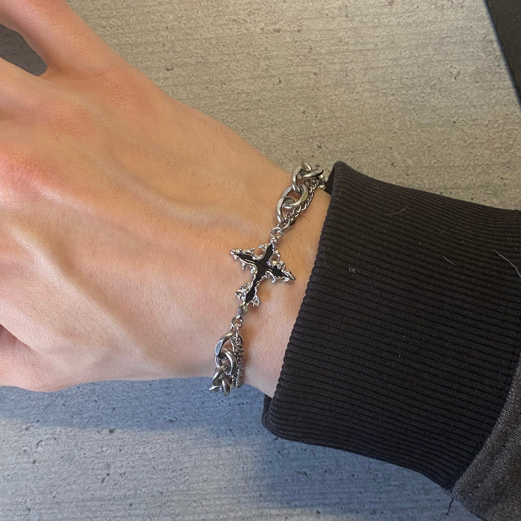 Vintage Retro Flame Cross Bracelet Size ONE SIZE - 2 Thumbnail