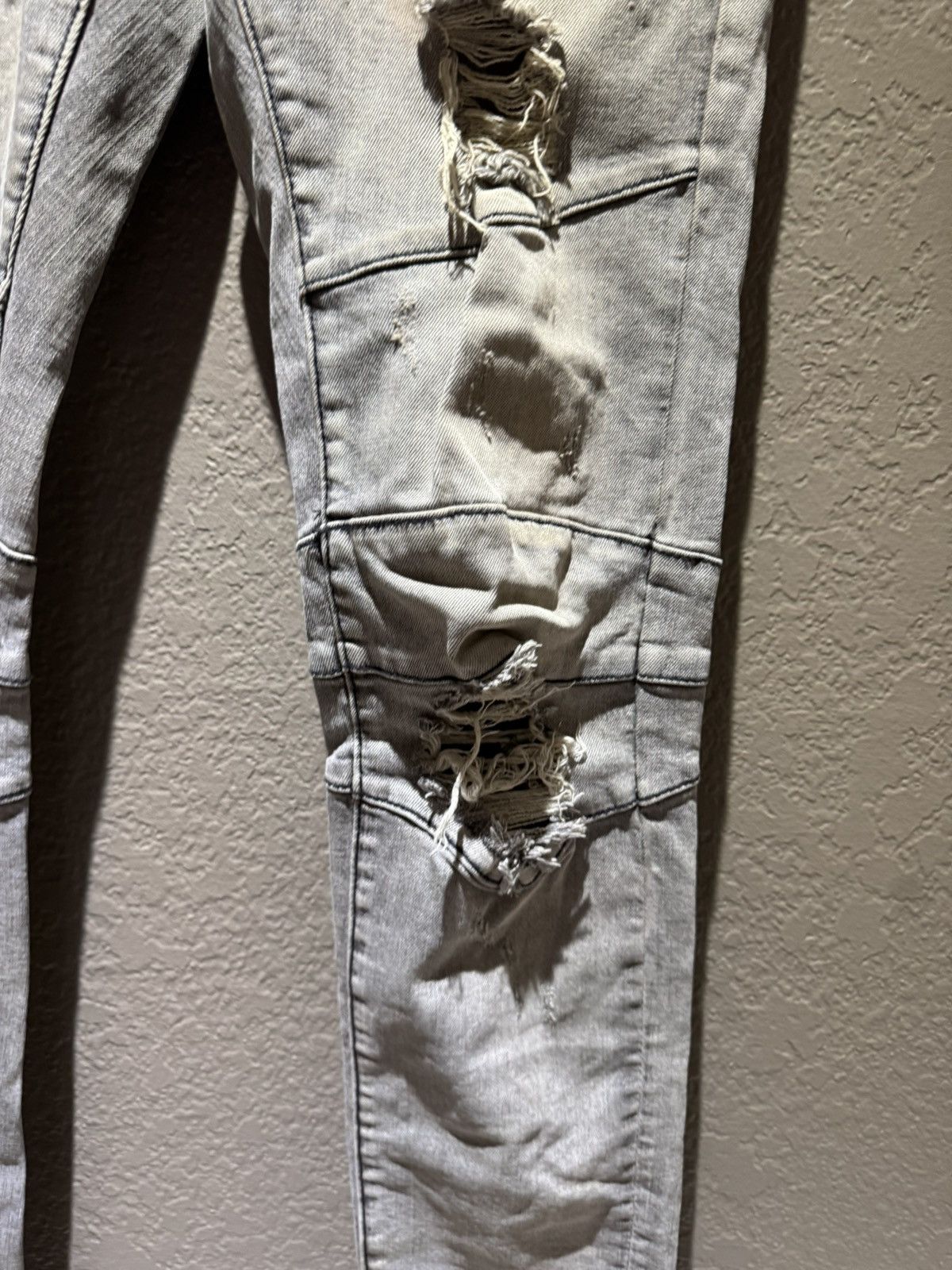 Crysp Denim Crysp Denim Skinny Slim Biker Rocker Denim Aged Wash 30 Size US 30 / EU 46 - 4 Thumbnail