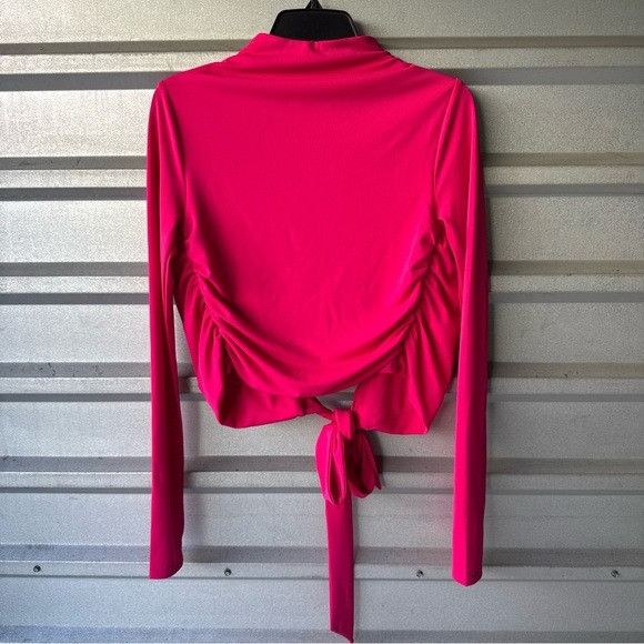 NBD New NBD Women's Pink Tie-Front Top Sz XS Size XS / US 0-2 / IT 36-38 - 3 Thumbnail
