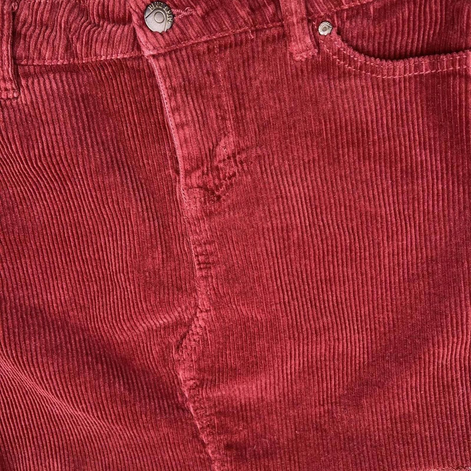 Other Y2K Burgundy Wide Wale Corduroy Mini Skirt Size 32" / US 10 / IT 46 - 2 Thumbnail