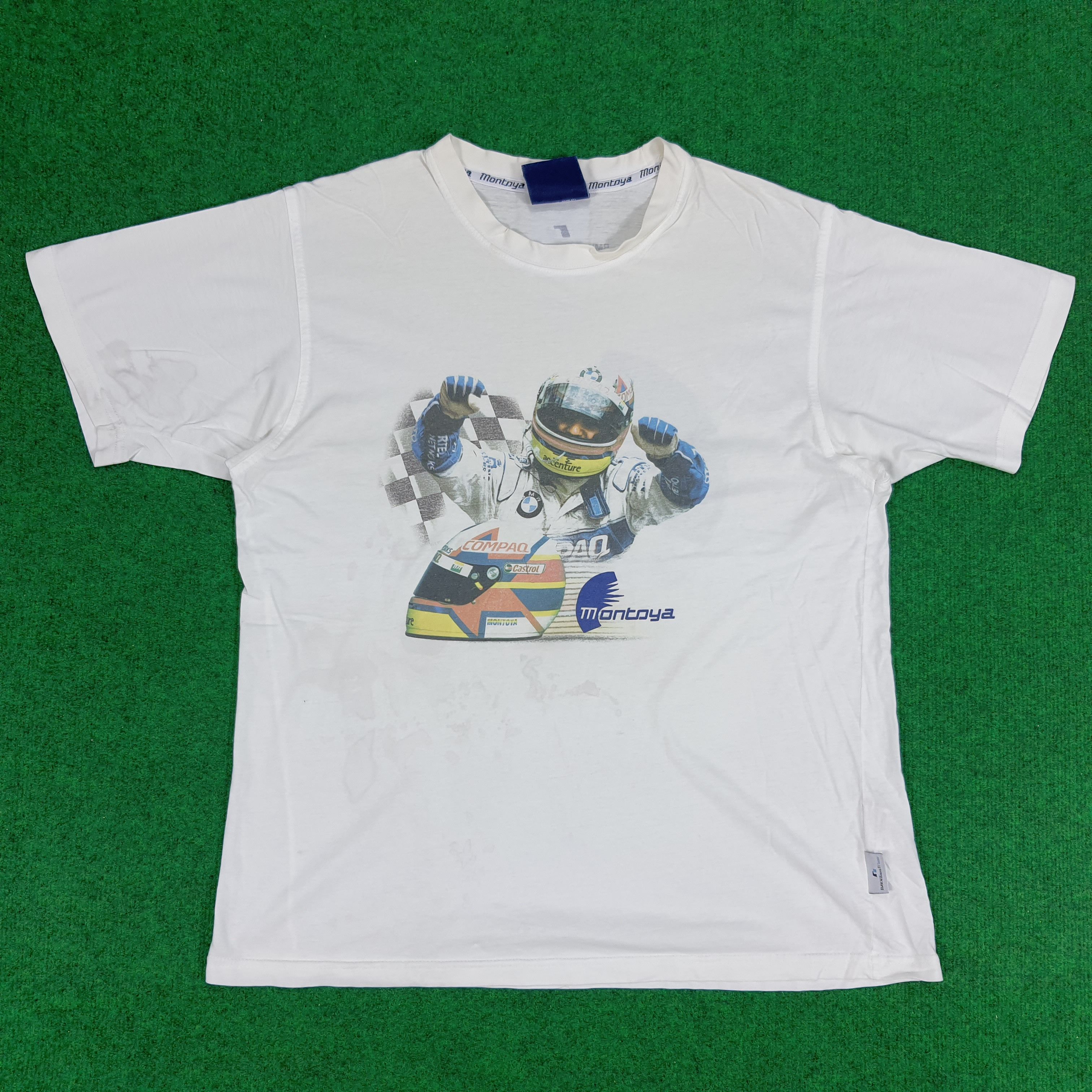 BMW × Vintage Vintage Montoya BMW Williams F1 Team Motorsports Tshirt Size US L / EU 52-54 / 3 - 1 Thumbnail