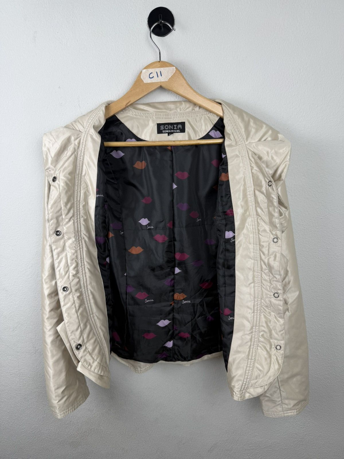 Sonia Rykiel Sonia by Sonia Rykiel Ruffle Jacket | Champagne Pearl Satin Size M / US 6-8 / IT 42-44 - 8 Thumbnail
