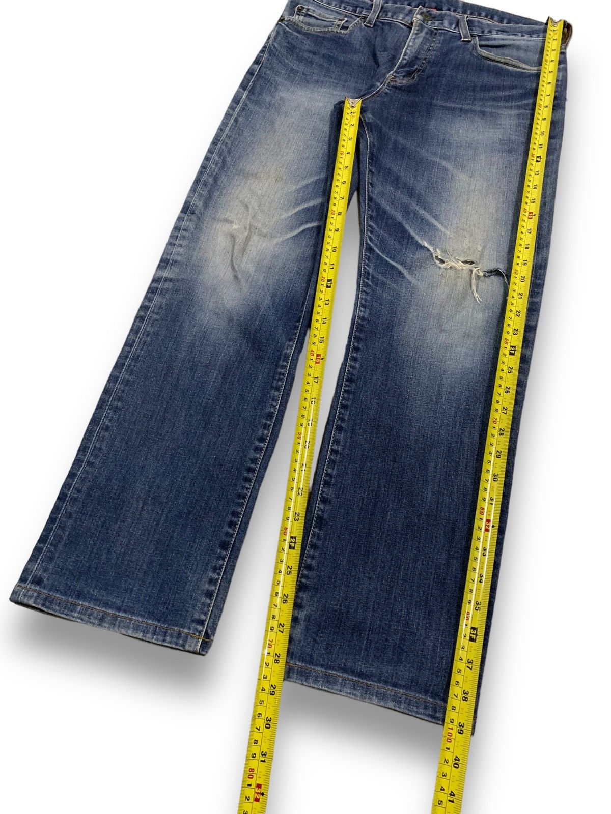 Undercover × Uniqlo Vintage Uniqlo S001 Straight Leg Distressed Grunge Jeans Size US 33 - 13 Thumbnail