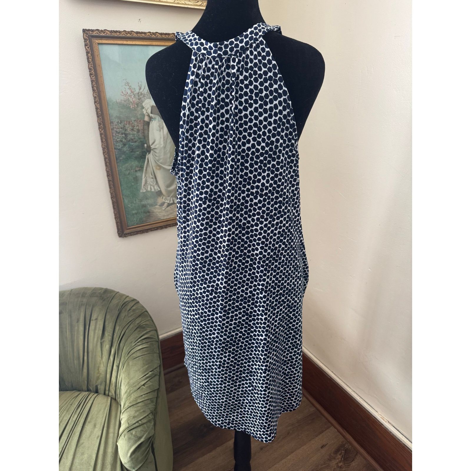 Banana Republic Banana Republic Navy White Print Sleeveless Dress Small Size S / US 4 / IT 40 - 4 Thumbnail