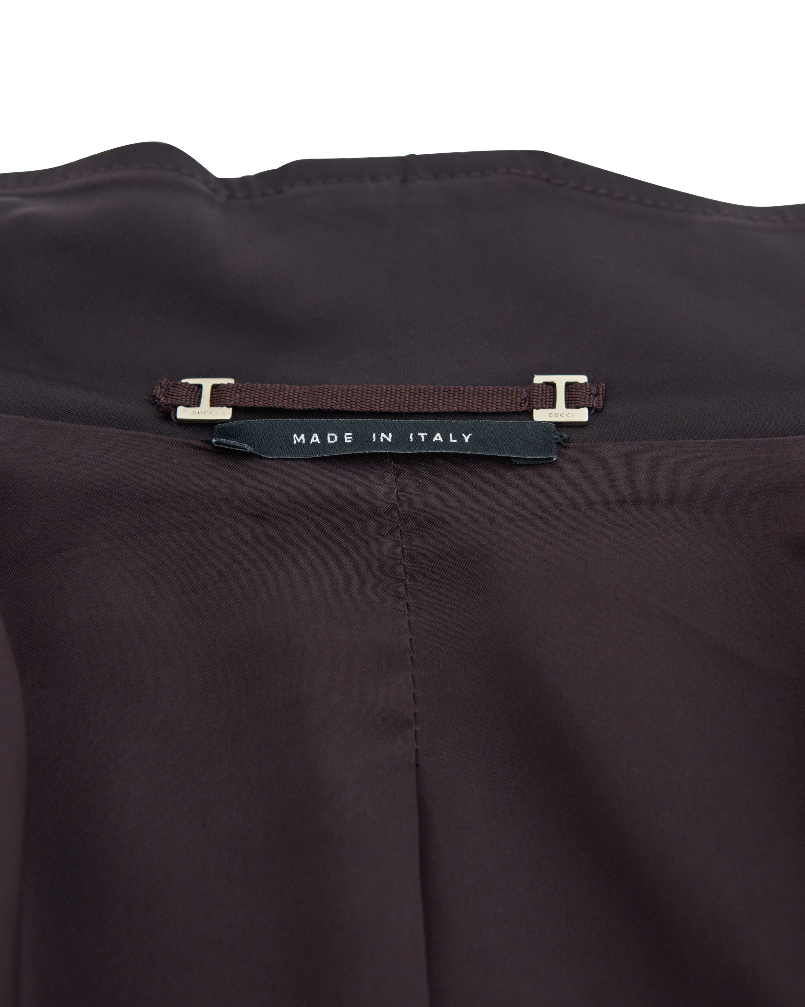 Gucci by Tom Ford F/W 2004 aubergine silk taffeta three pieces set Size S / US 4 / IT 40 - 18 Thumbnail