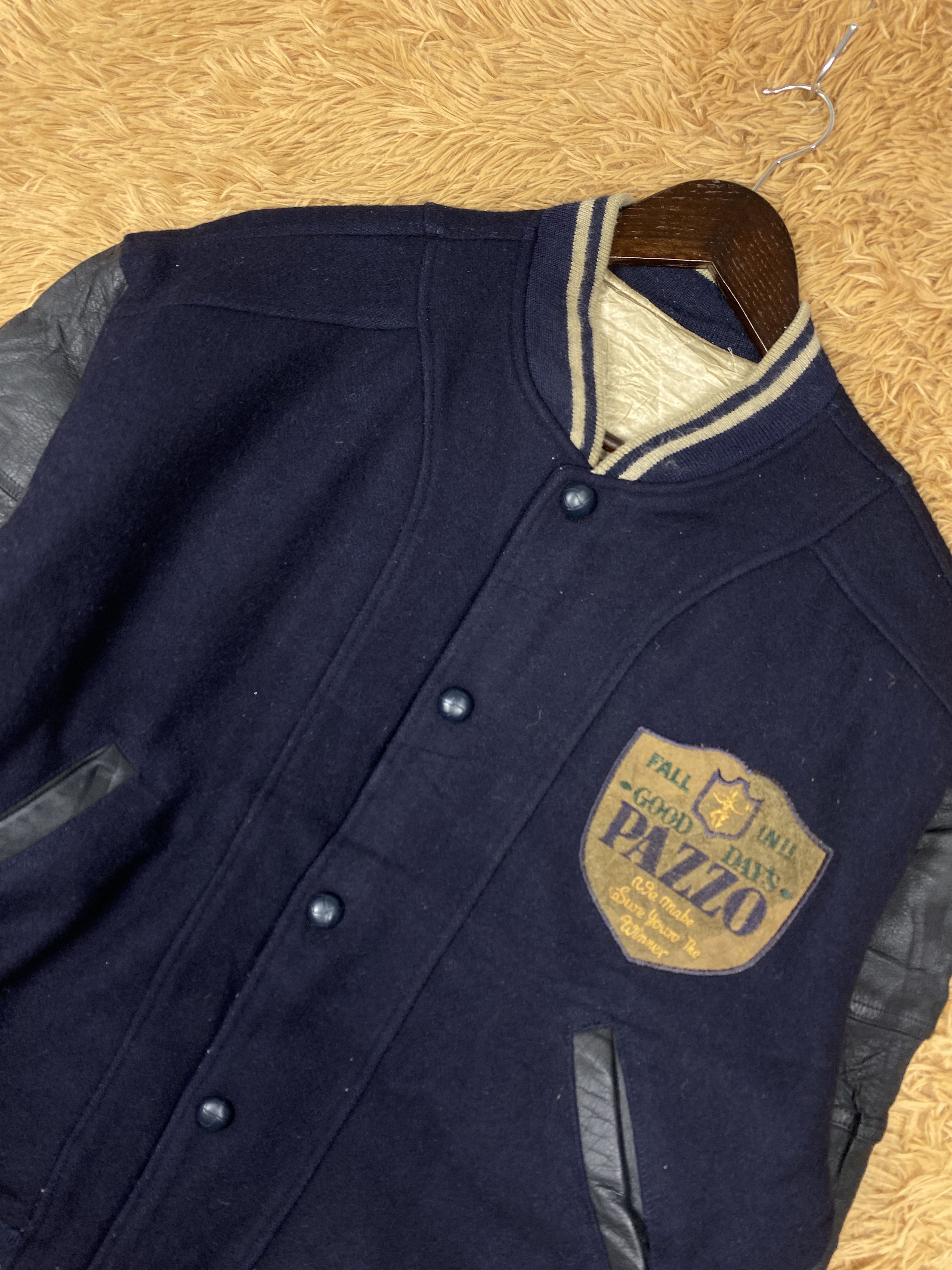 Vintage Vintage Pazzo Club Leather Sleeve Varsity Jacket DJ297 Size US M / EU 48-50 / 2 - 2 Thumbnail