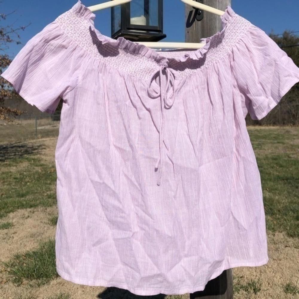 Designer Anthropologie En Creme Off the Shoulder 100% Cotton Top Size M / US 6-8 / IT 42-44 - 3 Thumbnail