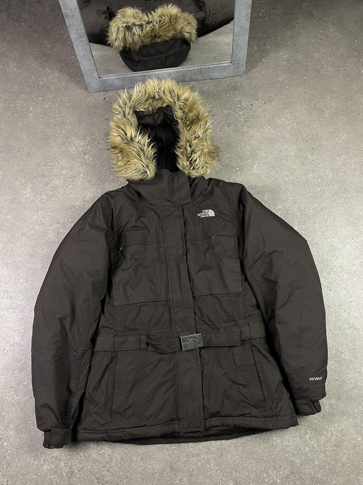 The North Face × Vintage Vintage Y2K The North Face Fur Hood Puffer Jacket Coat Size S / US 4 / IT 40 - 1 Thumbnail