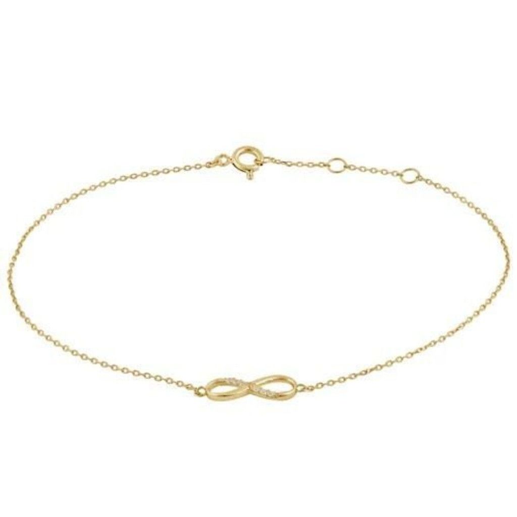 Other Solid 14K Yellow Gold Infinity Bracelet Womens Dainty Size ONE SIZE - 3 Thumbnail