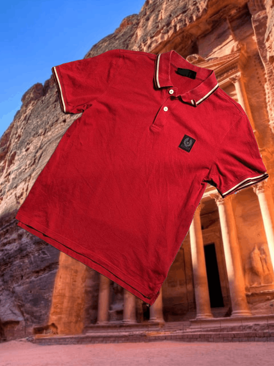 Belstaff Streetwear red T-Shirt Belstaff logo polos Y2K Vintage Size US M / EU 48-50 / 2 - 1 Thumbnail