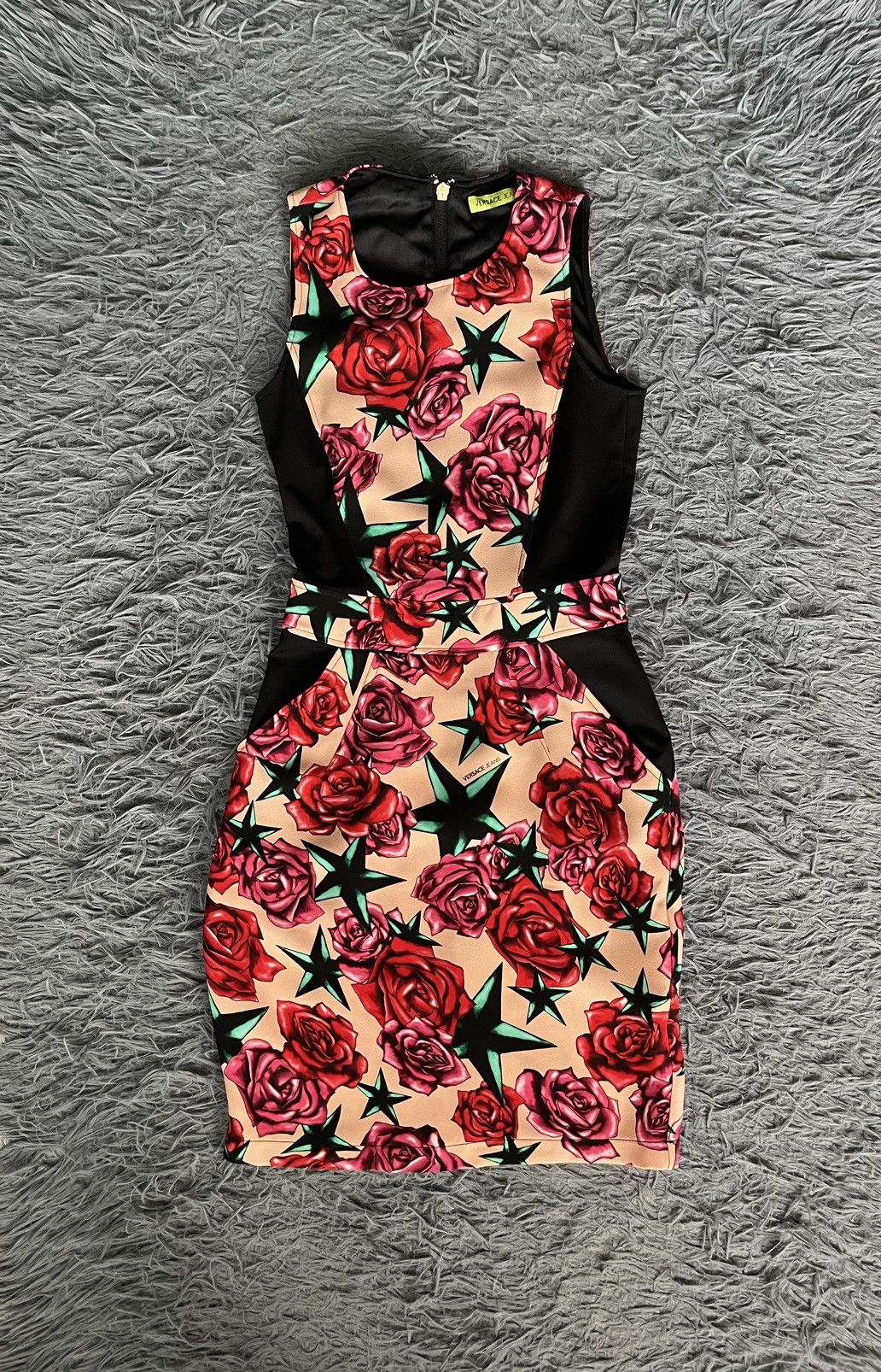 image of Gianni Versace Versace Floral Pattern Stars And Roses Signed Dress, Women's (Size XS)