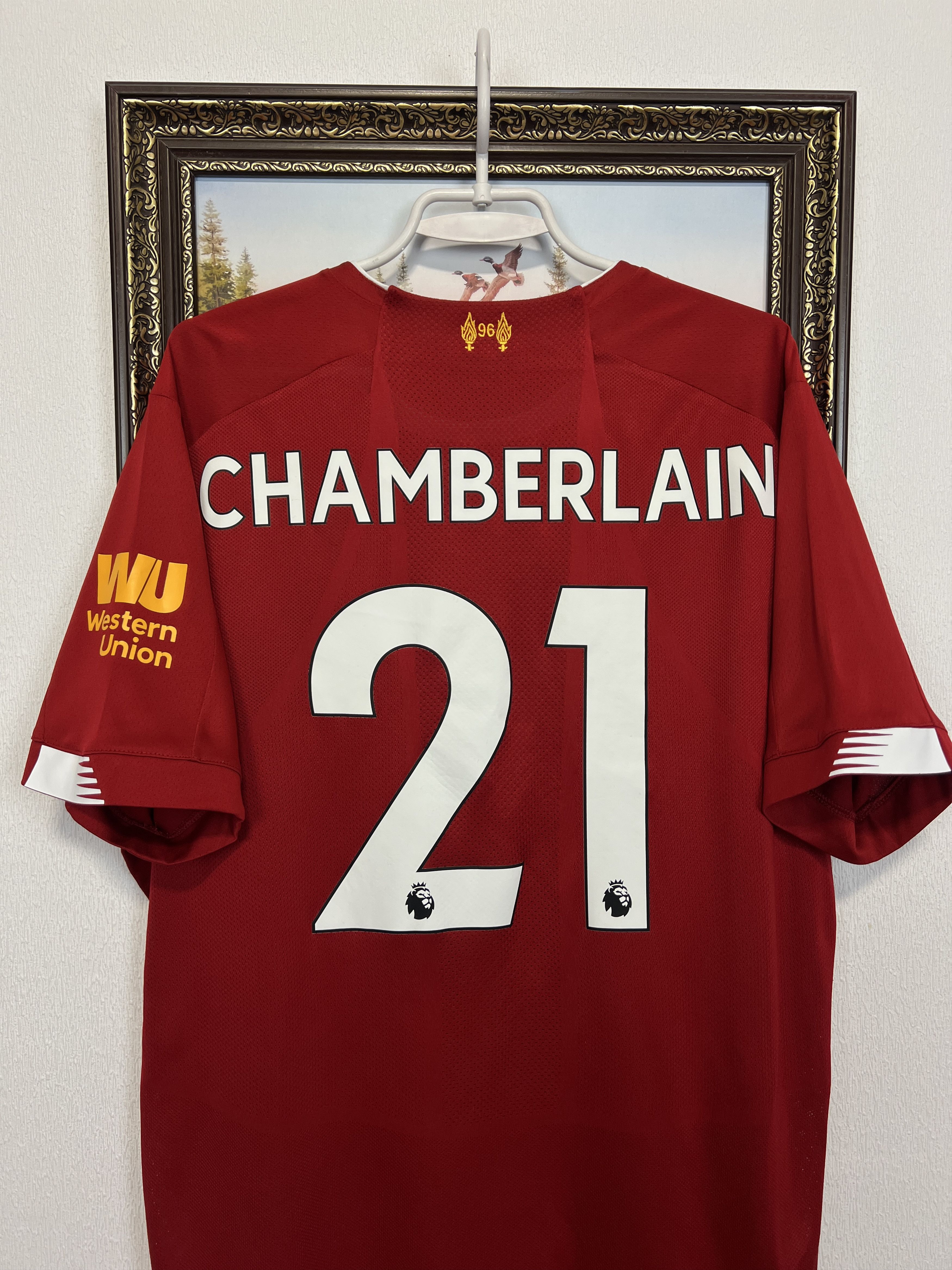 New Balance Liverpool Home football shirt Soccer #21 Chamberlain Jersey Size US XL / EU 56 / 4 - 9 Thumbnail