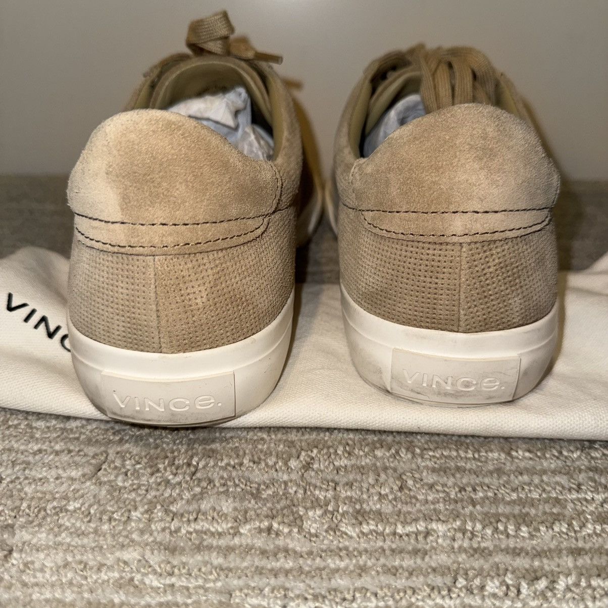 Vince VINCE Men’s Fulton Suede Beige Perforated Sneakers Size 10.5 Size US 10.5 / EU 43-44 - 6 Thumbnail