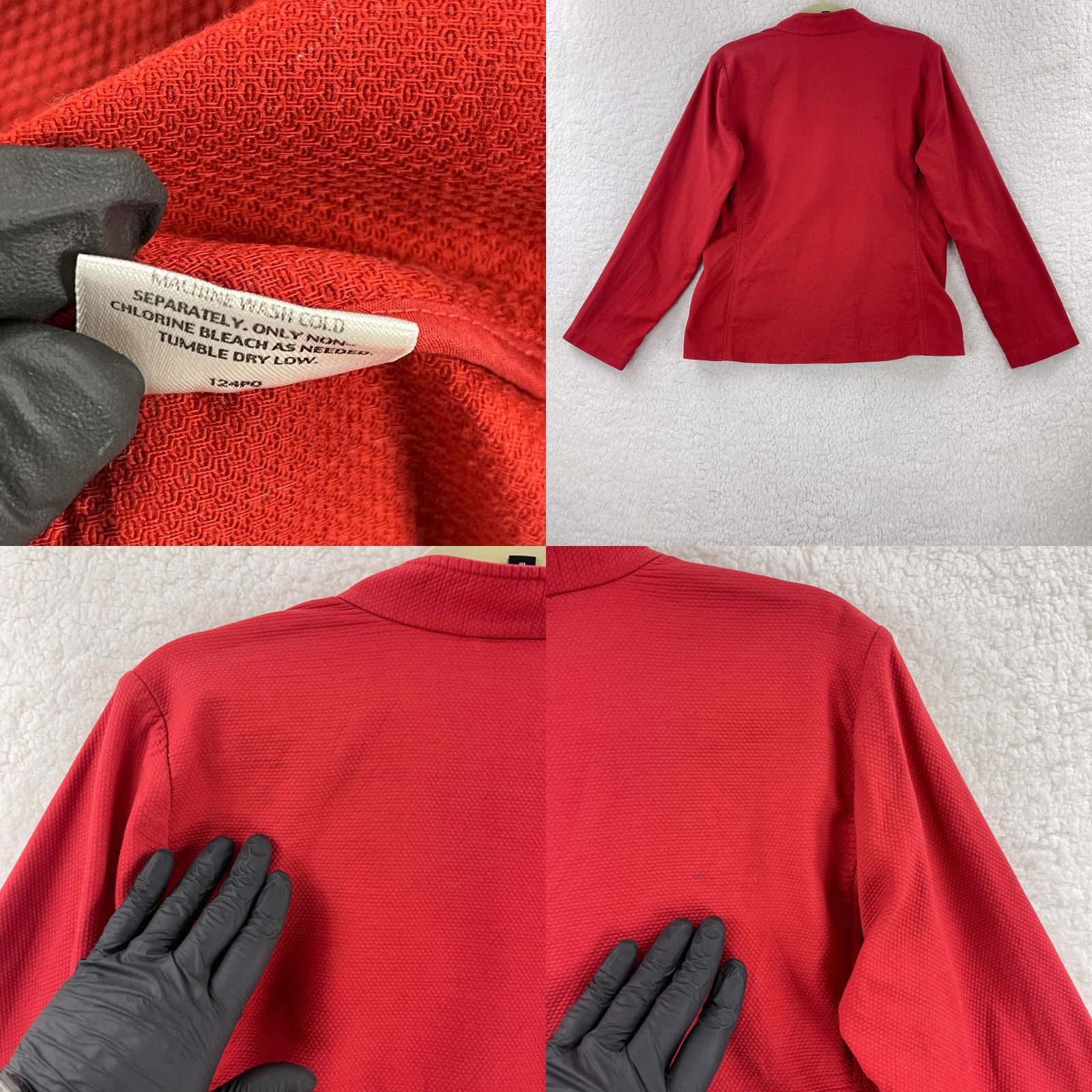 Eileen Fisher Eileen Fisher Red Button Front Jacket Womens Long Sleeve Cotton Regular Size M Size M / US 6-8 / IT 42-44 - 10 Thumbnail