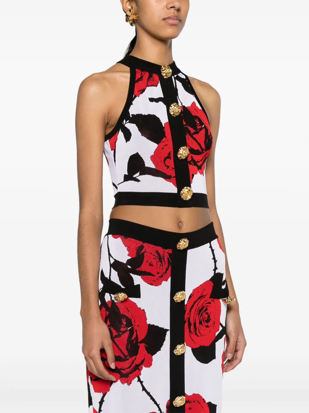 Balmain o1y0625 Crop Top in Multicolor Size M / US 6-8 / IT 42-44 - 3 Thumbnail