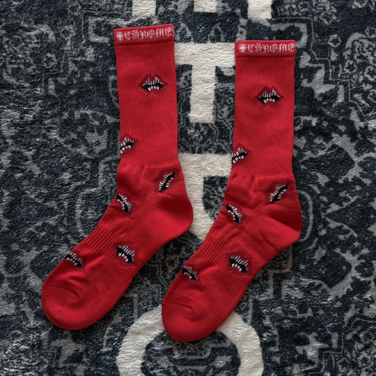 Chrome Hearts Chrome Hearts Matty Boy Socks White Red Lips | Grailed