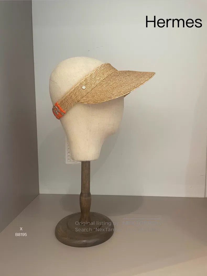 Hermes Hermes size S Khaki Raffia Sun Protection Hat Size ONE SIZE - 1 Thumbnail