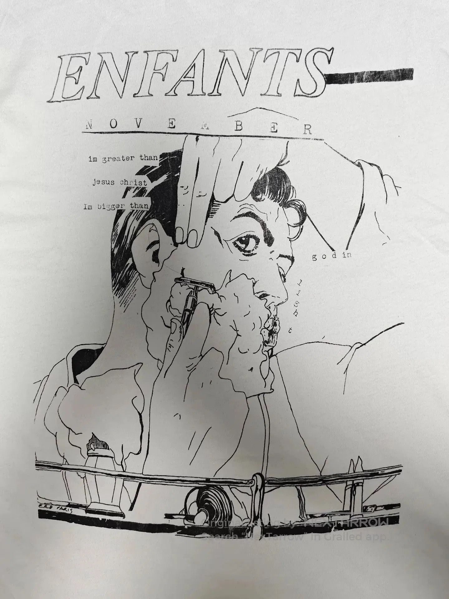 Enfants Riches Deprimes ERD 23FW White Shaving Print Short Sleeve. Size US L / EU 52-54 / 3 - 4 Thumbnail
