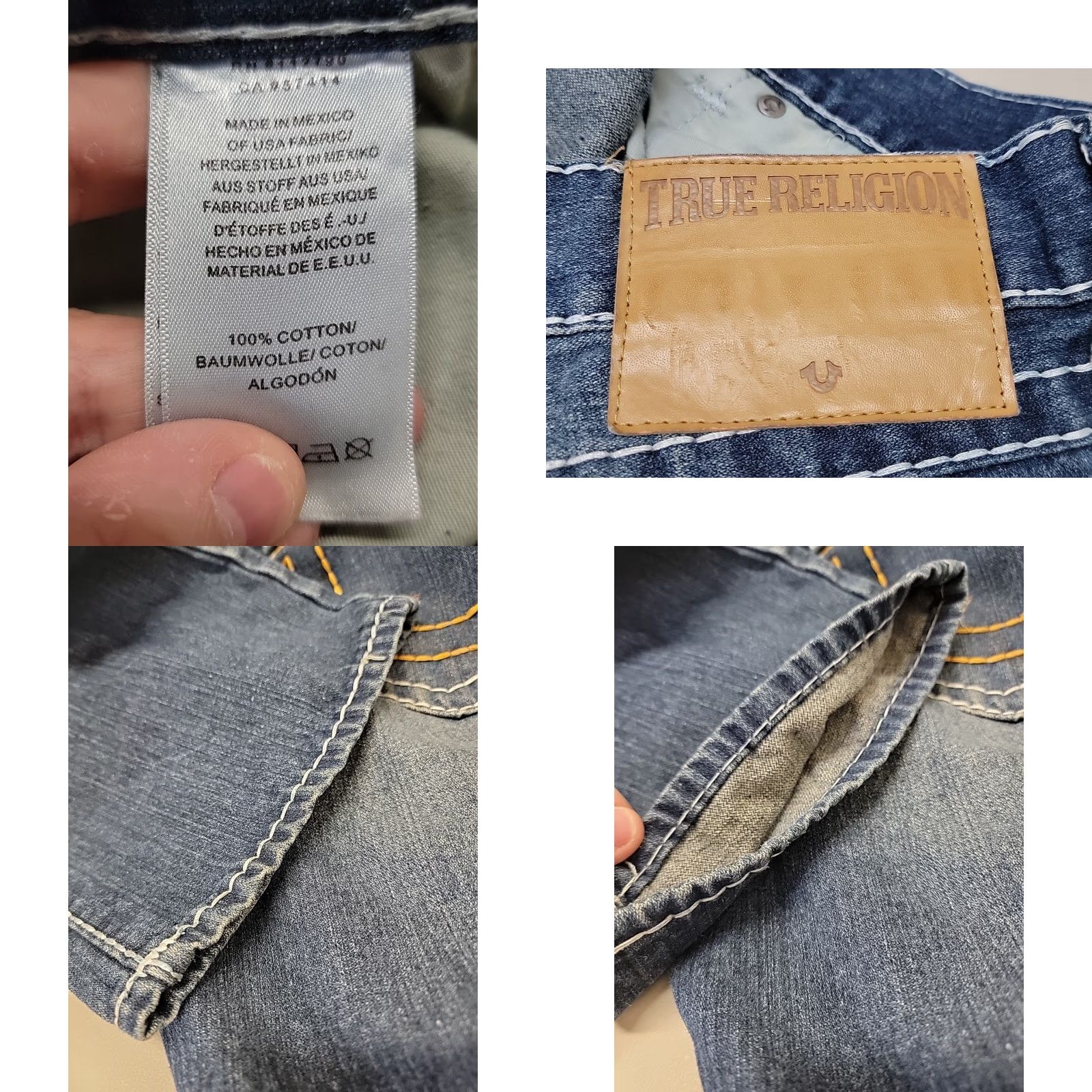 True Religion True Religion Jeans Ricky Super T Denim 38 Mens Distressed 5-Pocket Regular Fit Blue Jeans Mens BRS USA 38x33.5 Nano Size US 38 / EU 54 - 8 Thumbnail