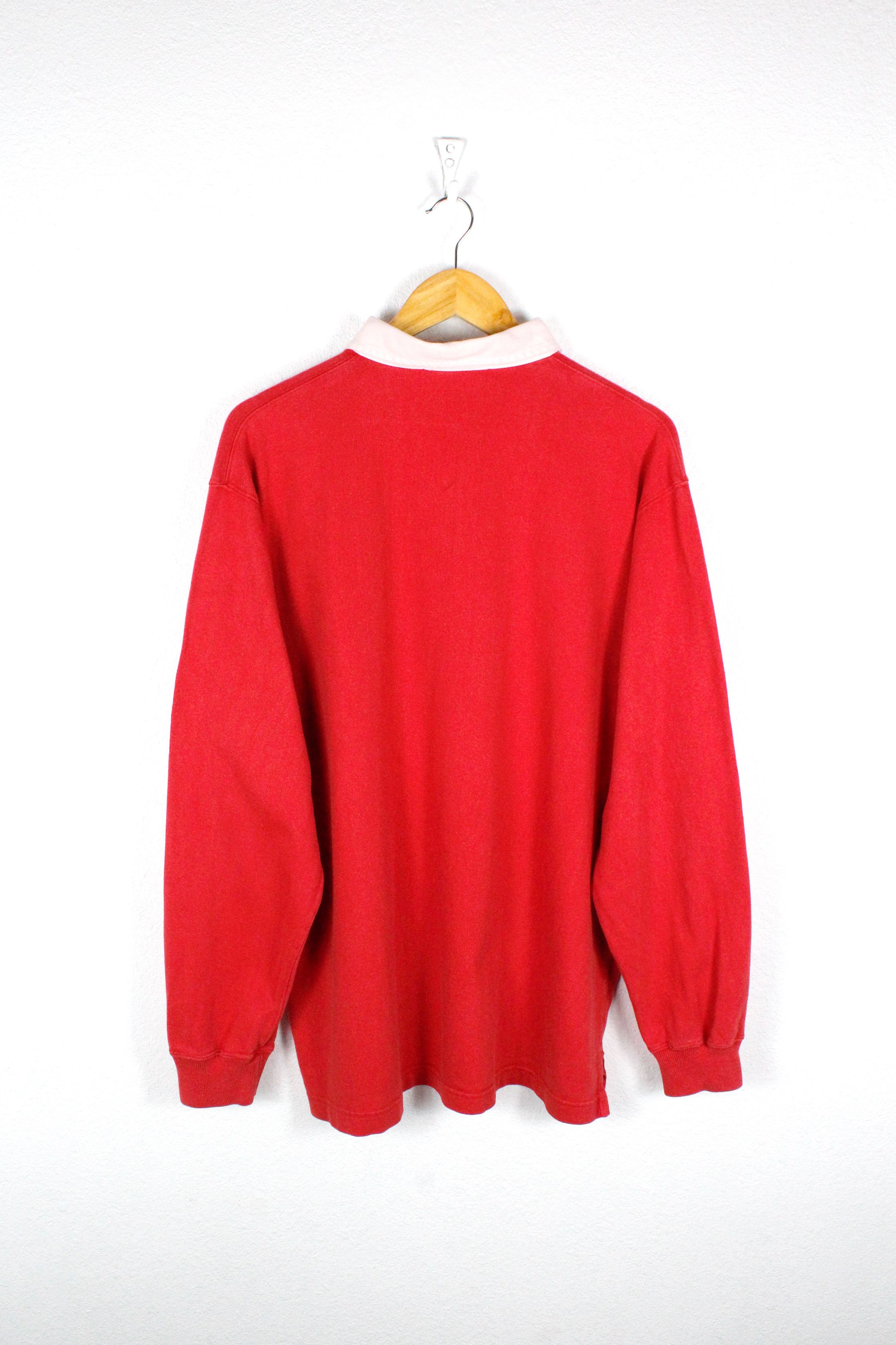 Rugby Ralph Lauren × Vintage Vintage Polo Ralph Lauren Pony Logo Red Rugby Polo Shirt 90s Size US L / EU 52-54 / 3 - 4 Thumbnail