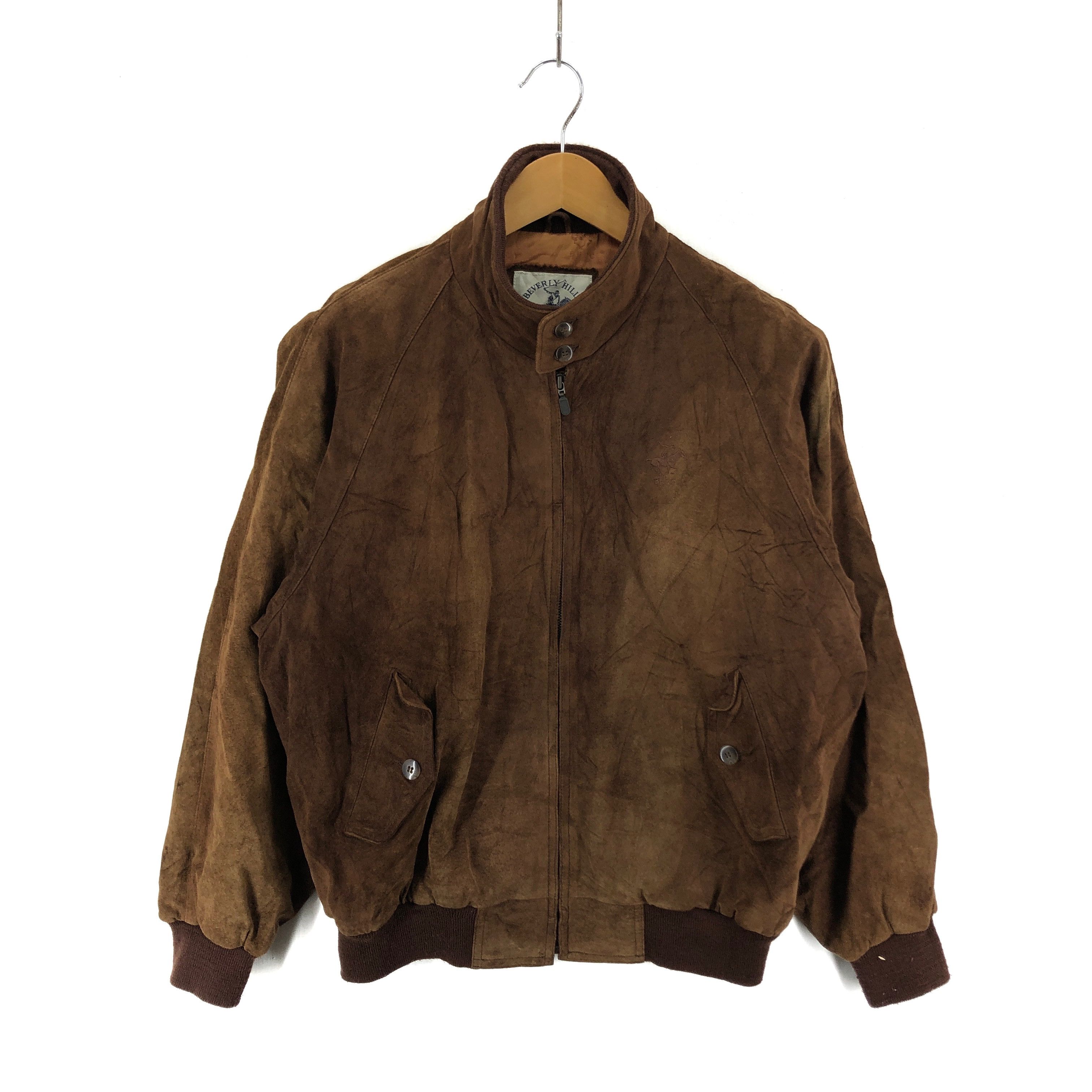 Beverly Hills Polo Club BHPC Faded Brown Suede Leather Jacket #2022-69 Size US L / EU 52-54 / 3 - 1 Thumbnail