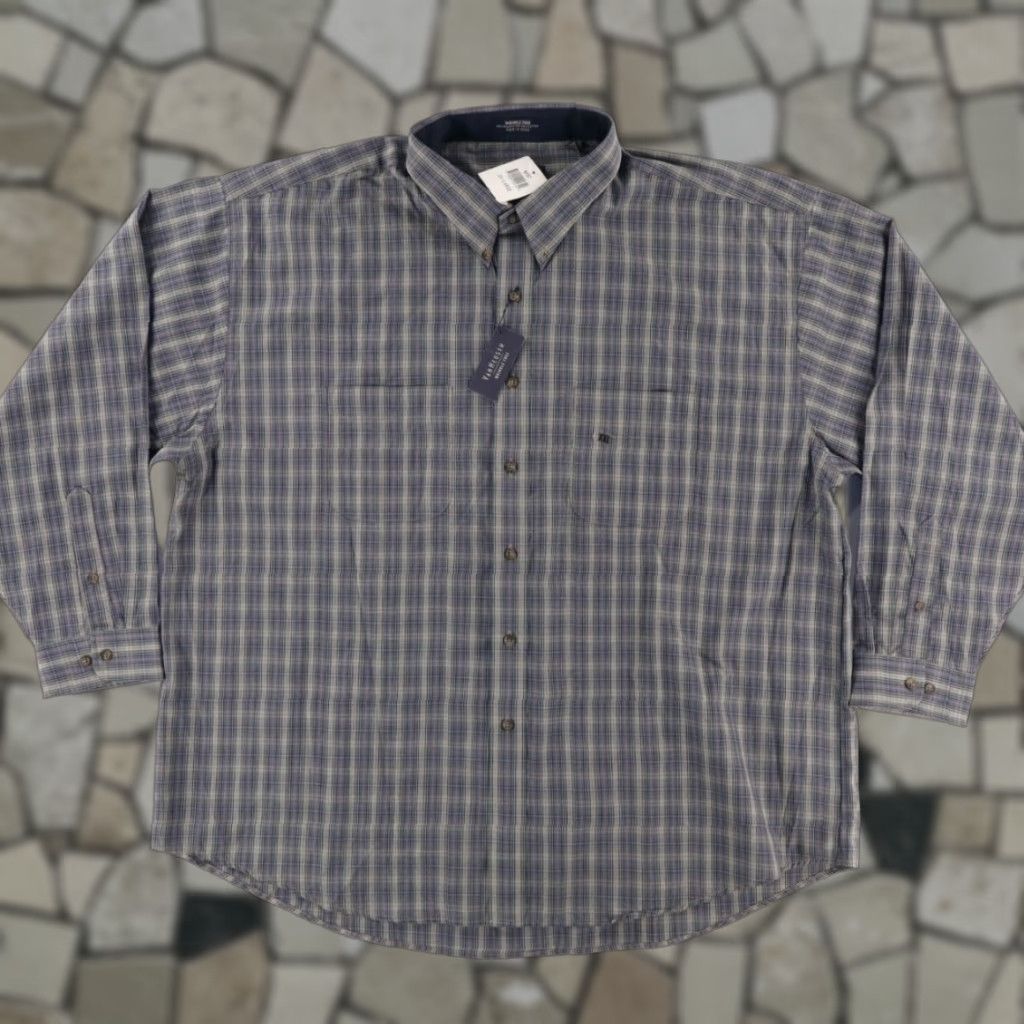 Van Heusen Van Heusen Wrinkle Free Plaid Shirt Men's 2XL Button Down Shirt for Men; Cotton Blend; Long Sleeve; Relaxed Fit; Multi-Colored Plaid; 2XL Size US XXL / EU 58 / 5 - 1 Thumbnail