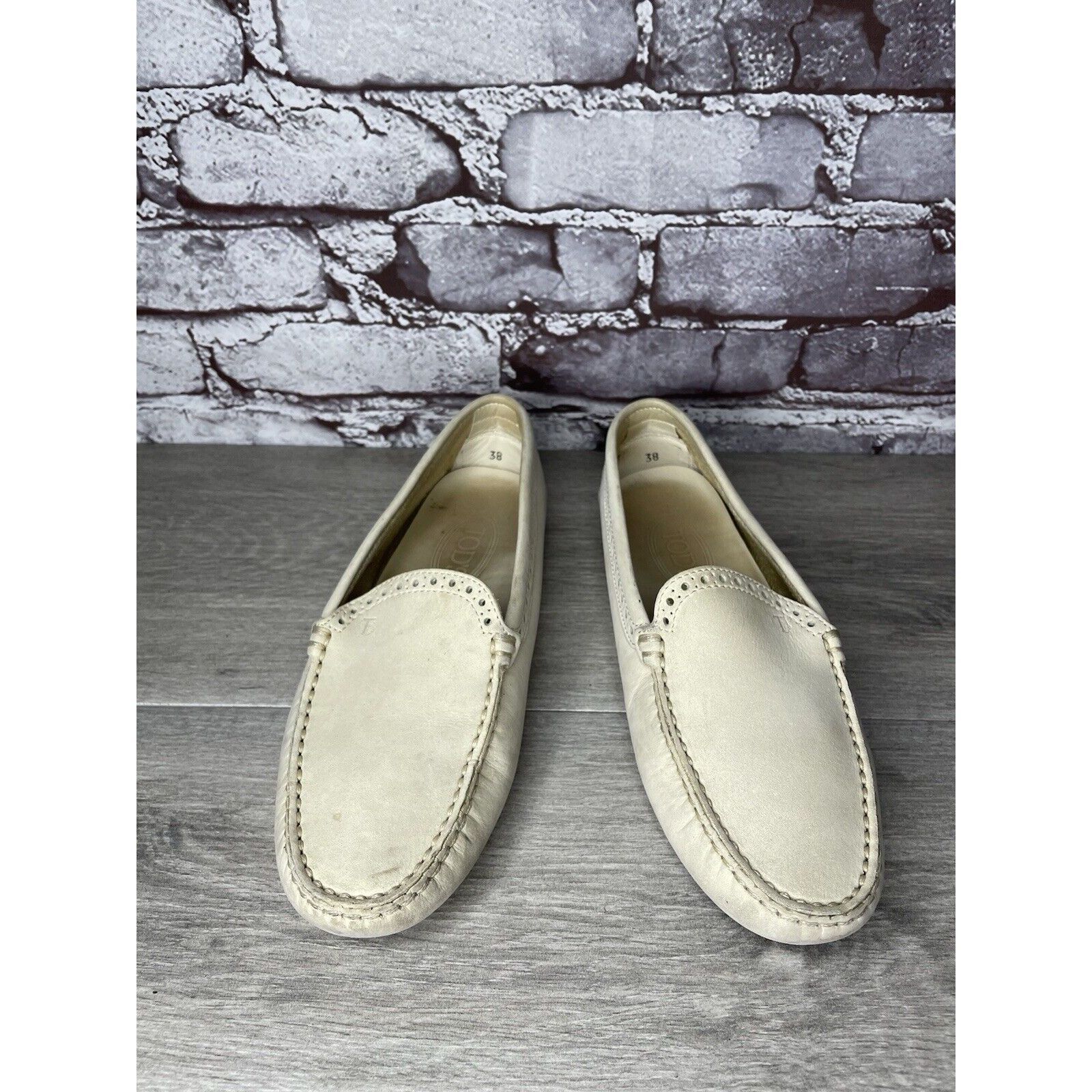 Tod's TOD'S Ivory Off White Suede Leather Moc Loafers Driving Shoe Size US 8 / IT 38 - 20 Thumbnail