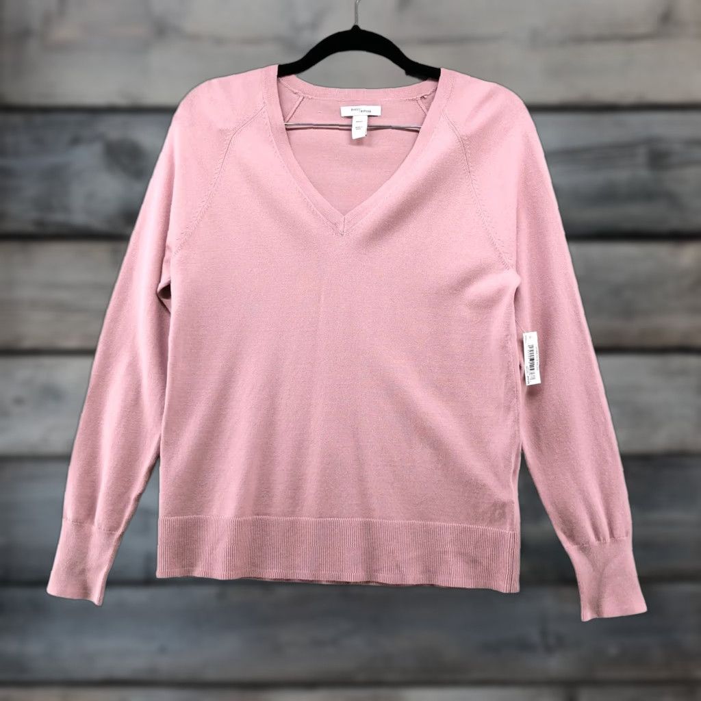Vintage NWT Daily Ritual Pink V-Neck Sweater Womens S Tight Knit Lightweight Stretch Modern Pattern Solid Pullover Long Sleeve Knit Fashion Size S / US 4 / IT 40 - 1 Thumbnail