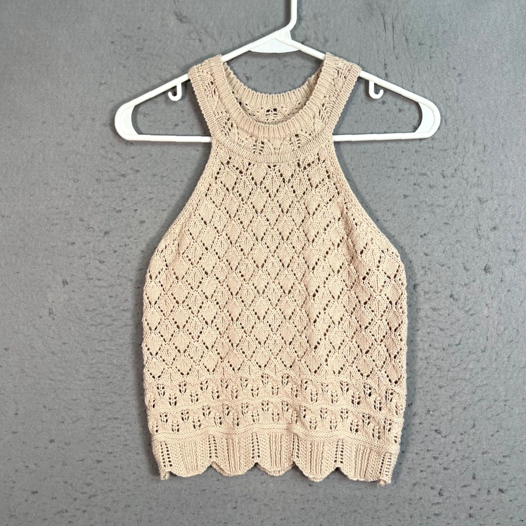 Olive Olive + Oak Womens XS Beige Knit Halter Tank Top Shirt Adult XS Beige Knit Halter Tank Top Womens Size XS / US 0-2 / IT 36-38 - 2 Thumbnail